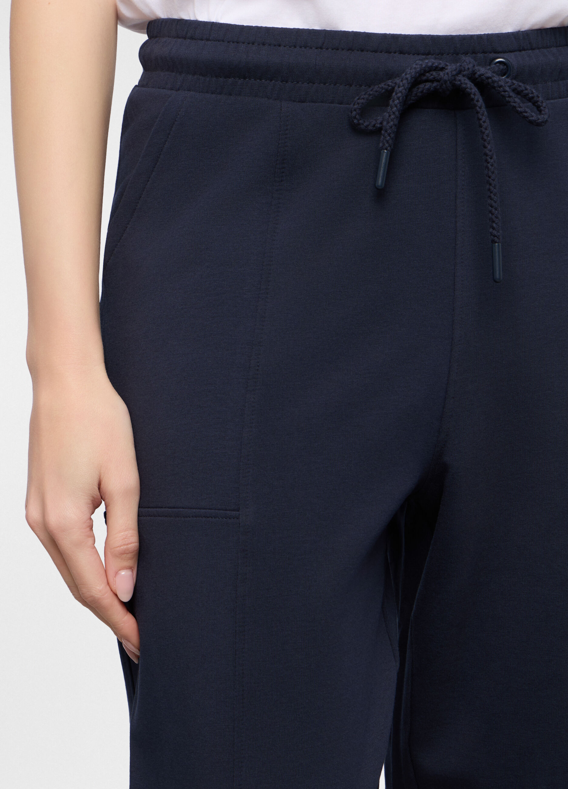 Jogger straight fit in french terry stretch donna_2