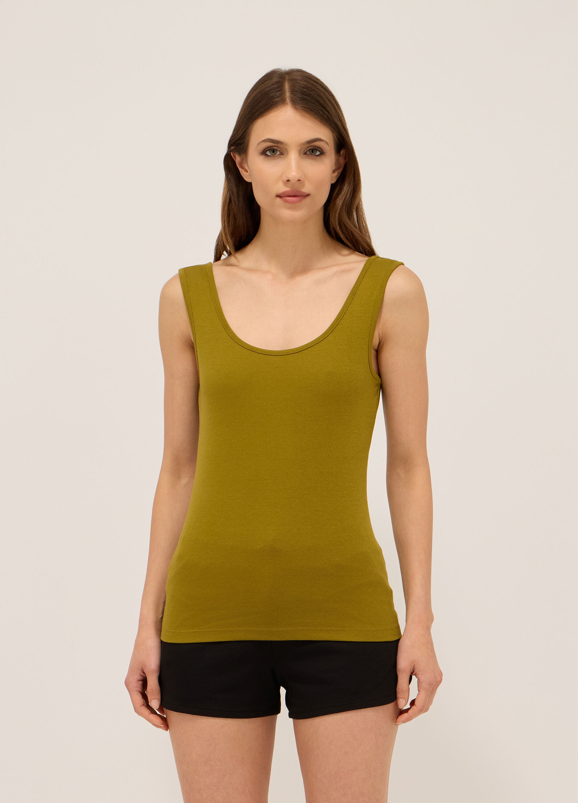 Canotta in cotone stretch donna_0