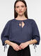 Blusa regular fit con scollo rotondo in pura viscosa donna_2