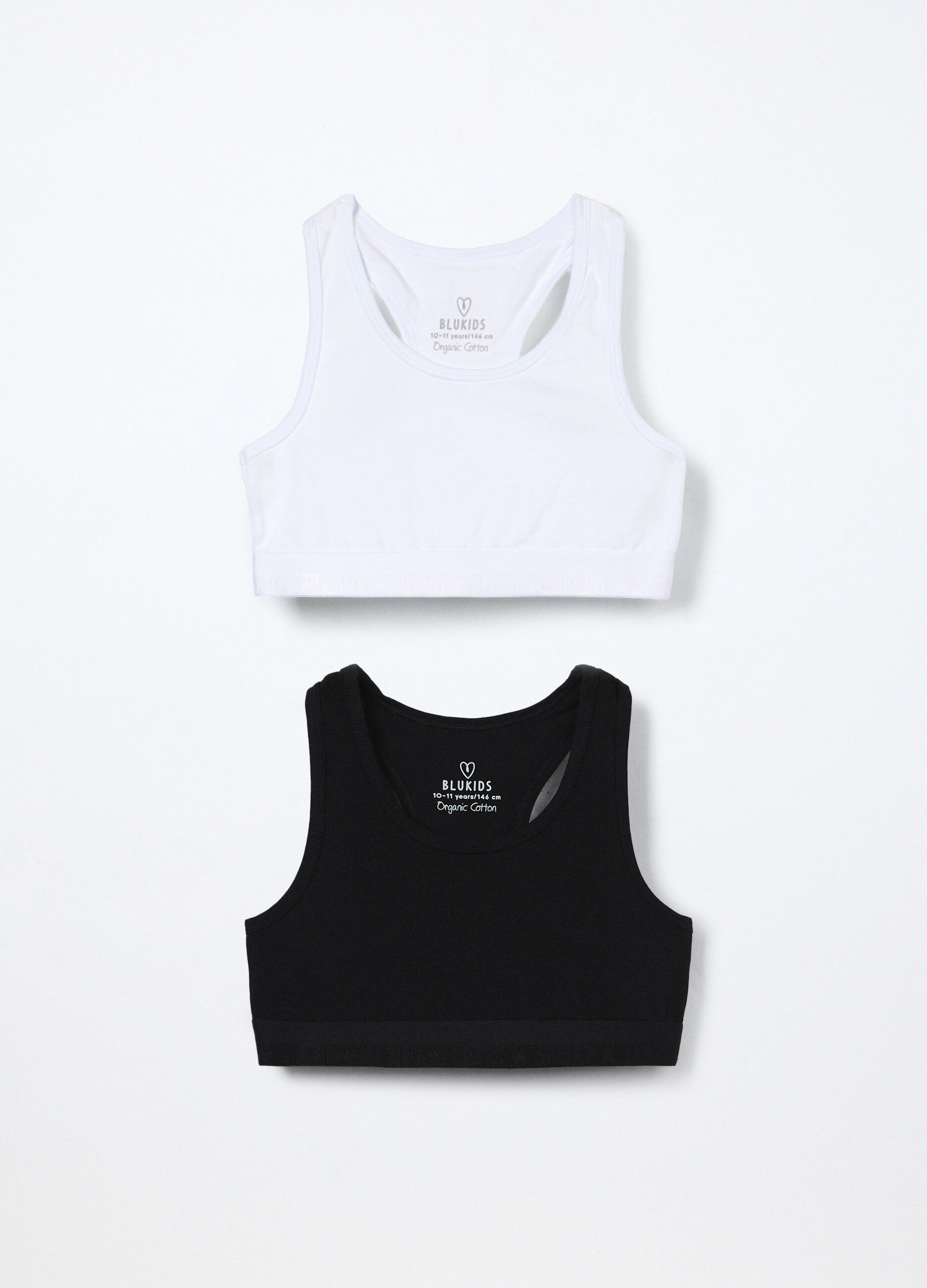 Pack 2 top in jersey di cotone stretch ragazza_0