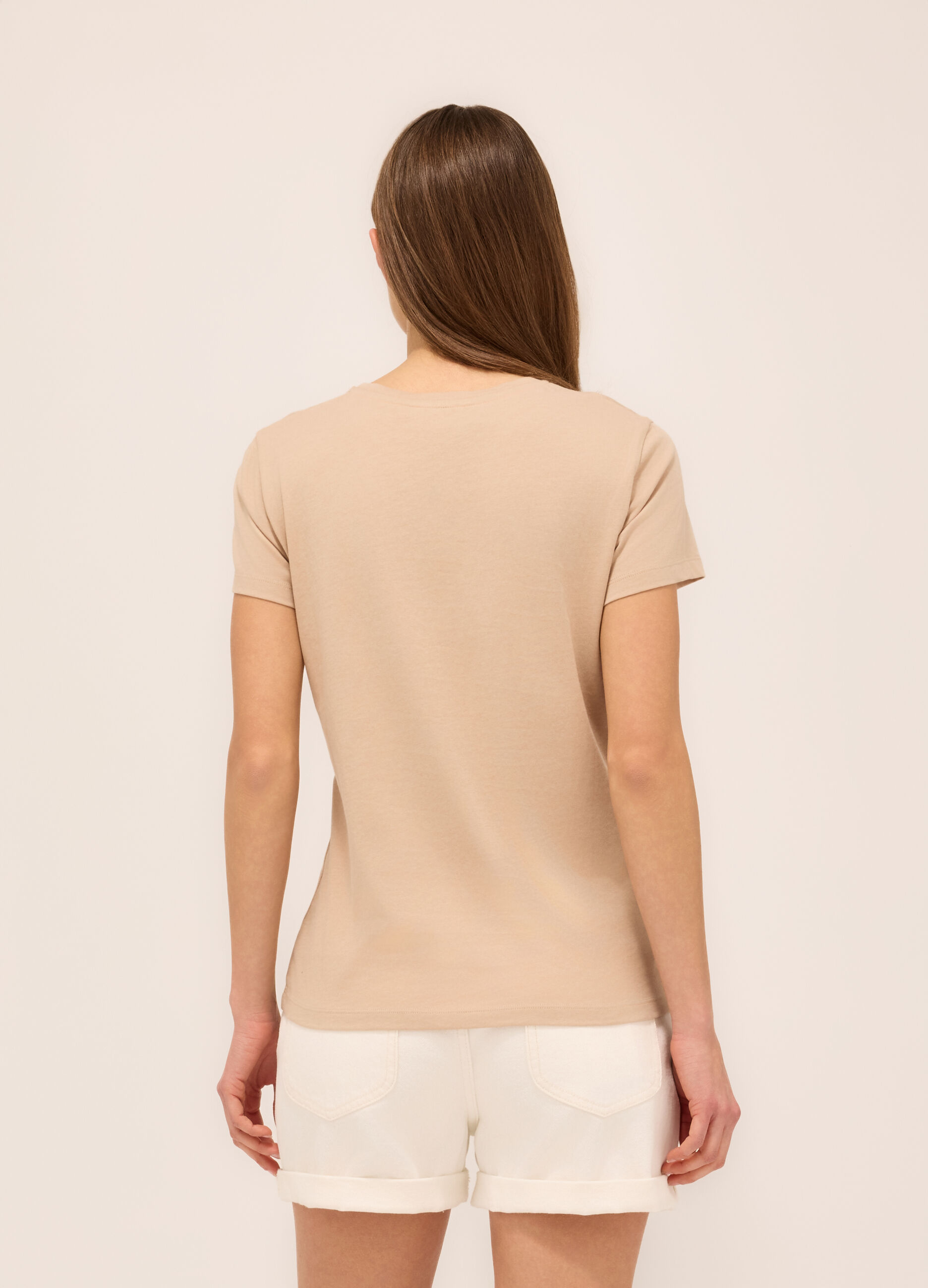 T-shirt in jersey di puro cotone donna_1