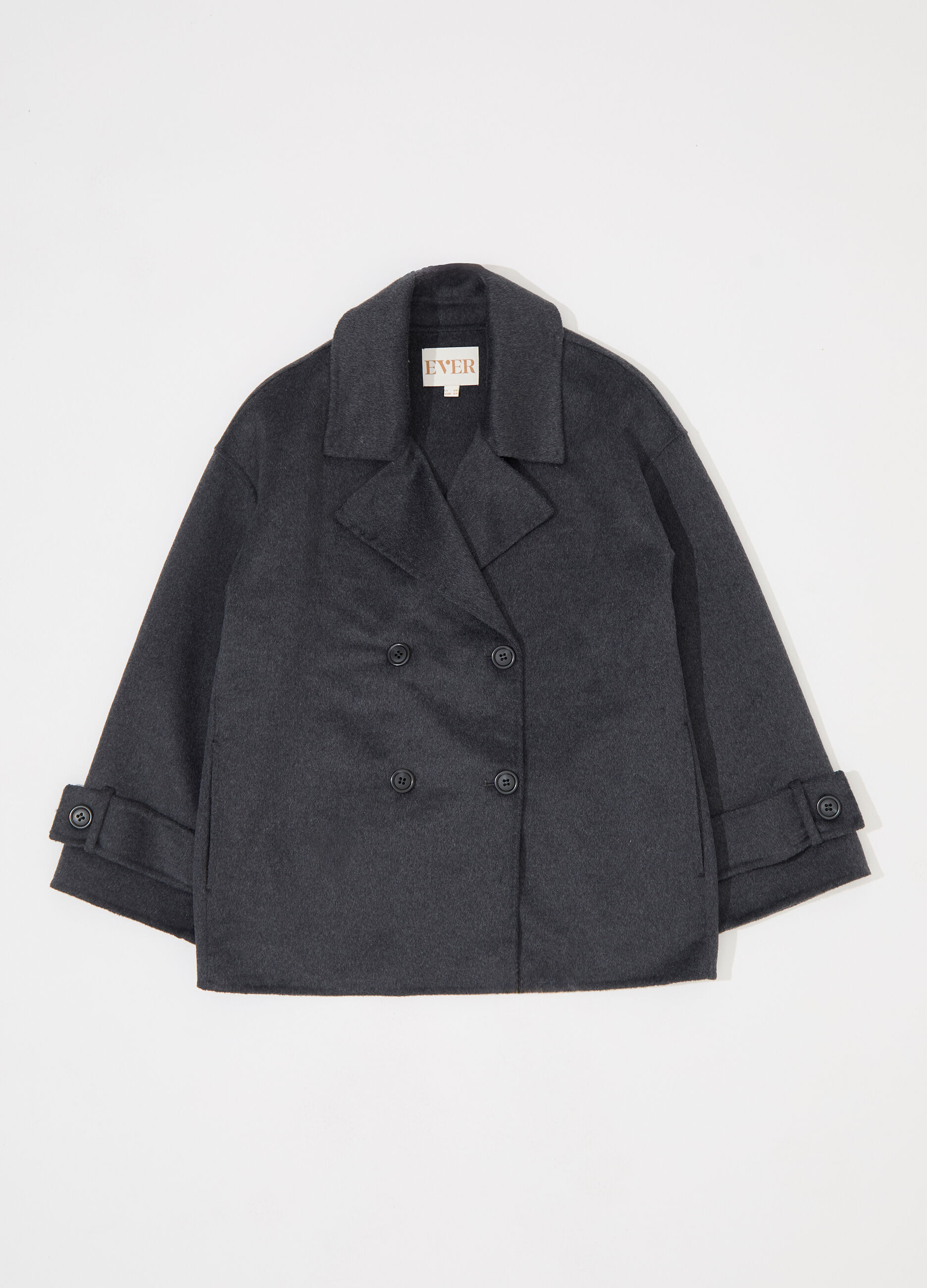 Cappotto corto doppiopetto in misto lana donna_4