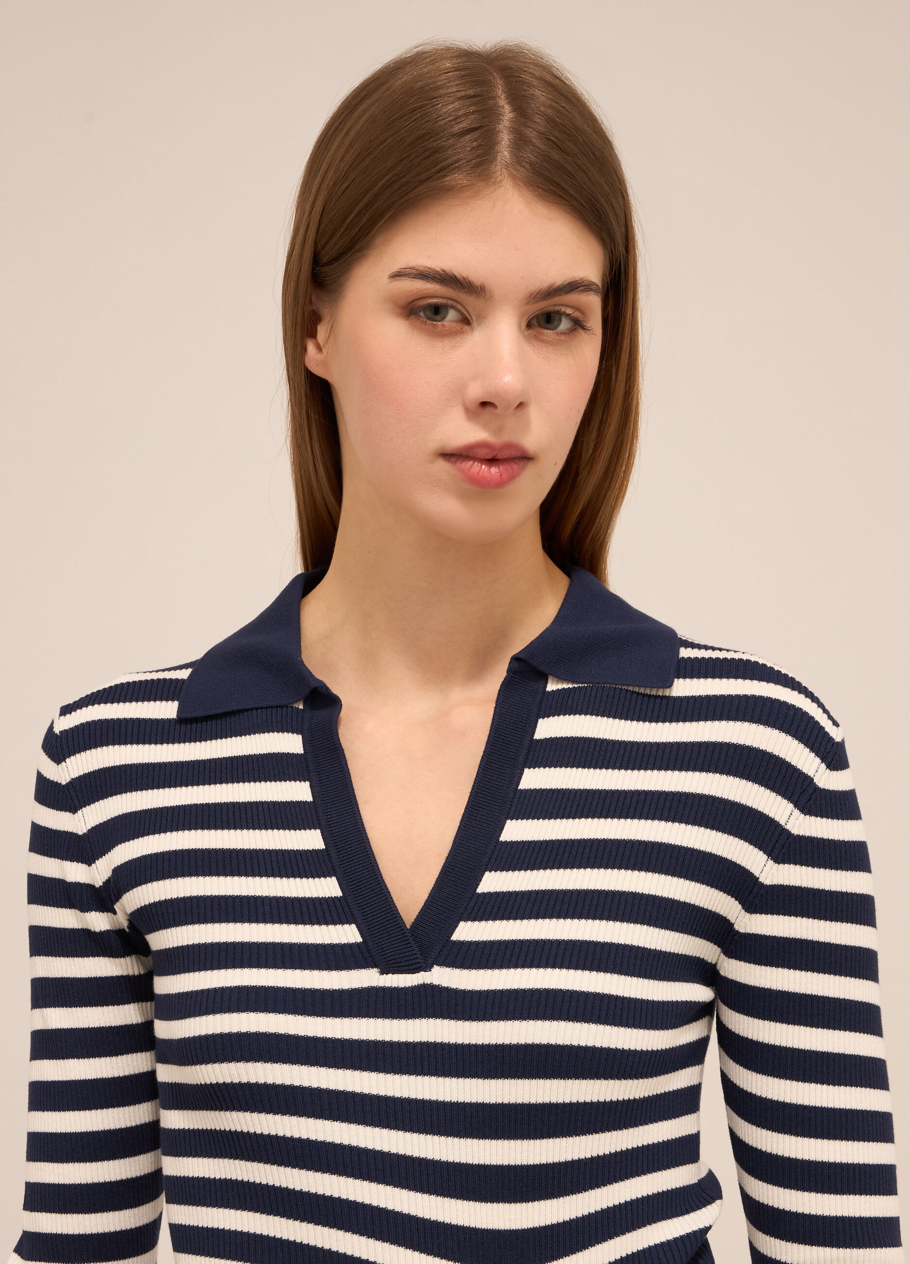T-shirt misto viscosa in costina donna_2