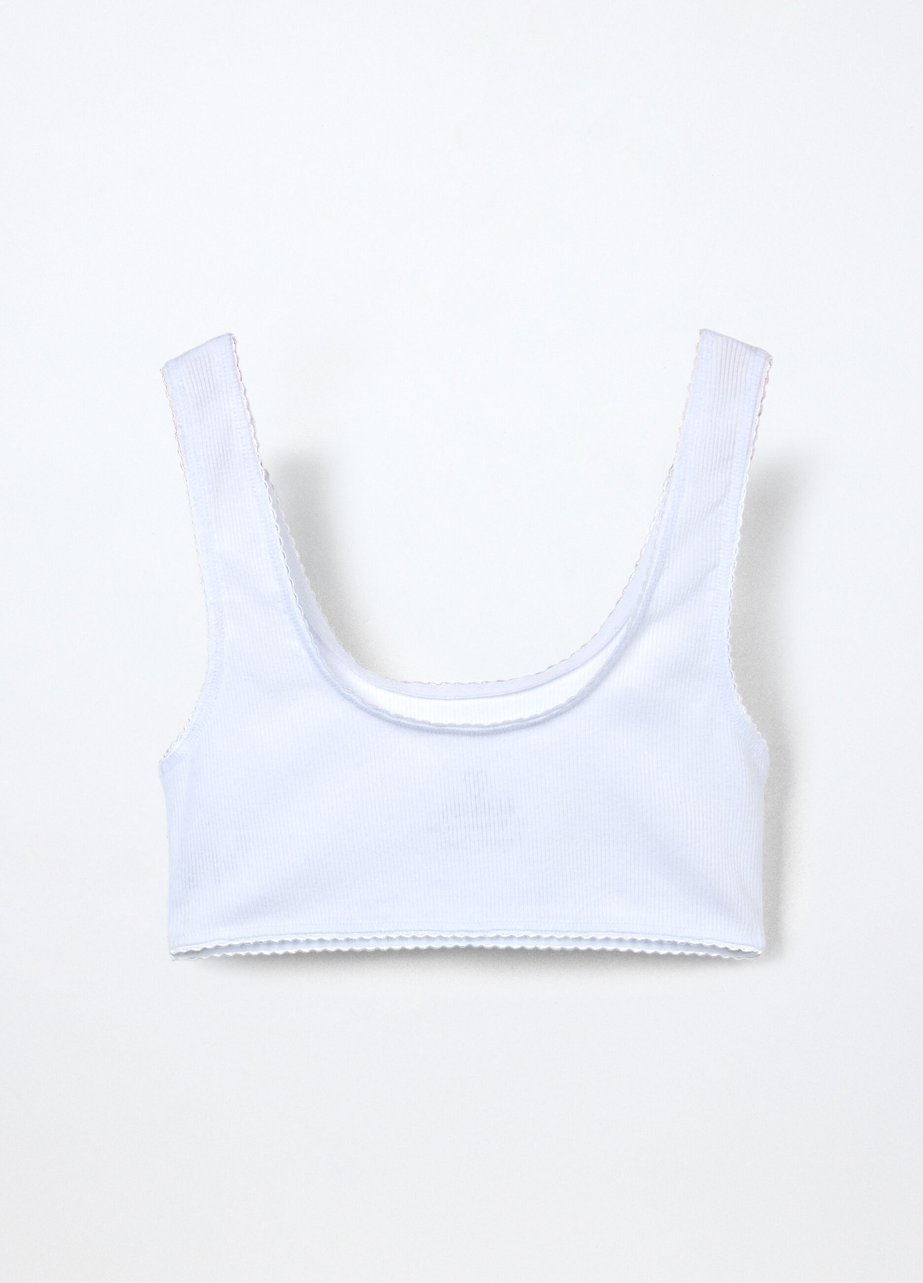 Top in costina di cotone stretch ragazza_1