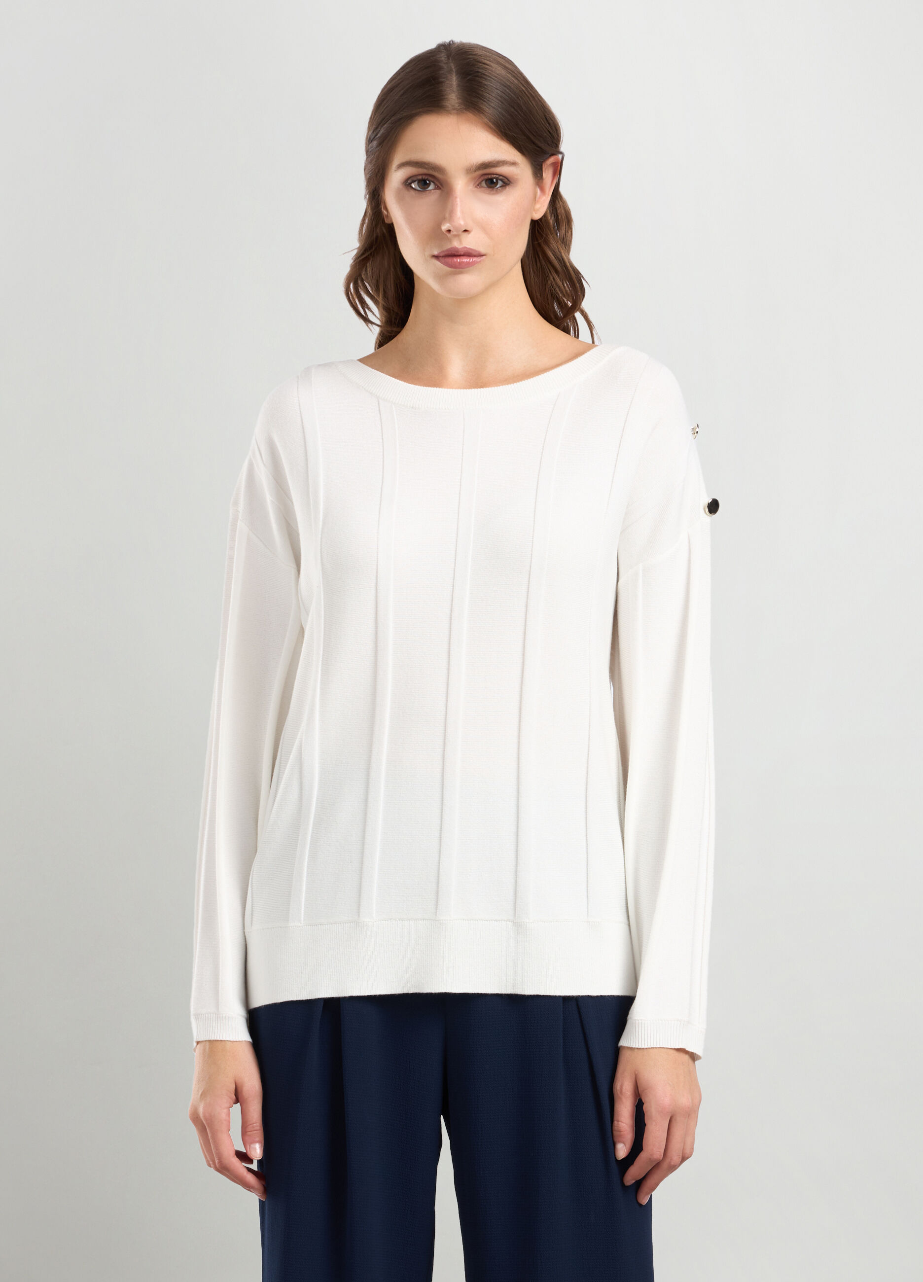 Pullover misto viscosa jacquard donna_0