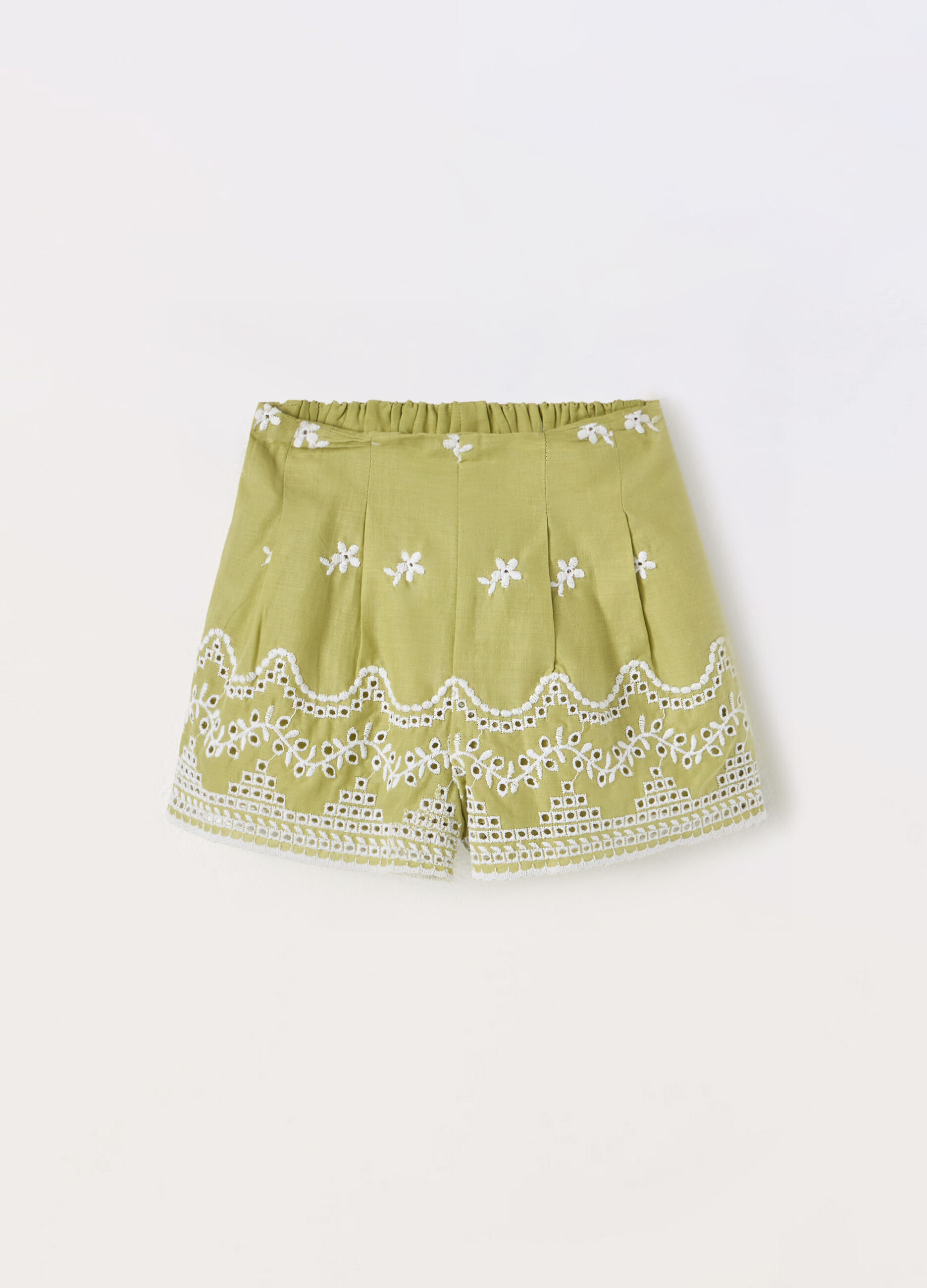 Shorts in puro cotone voile neonata_0