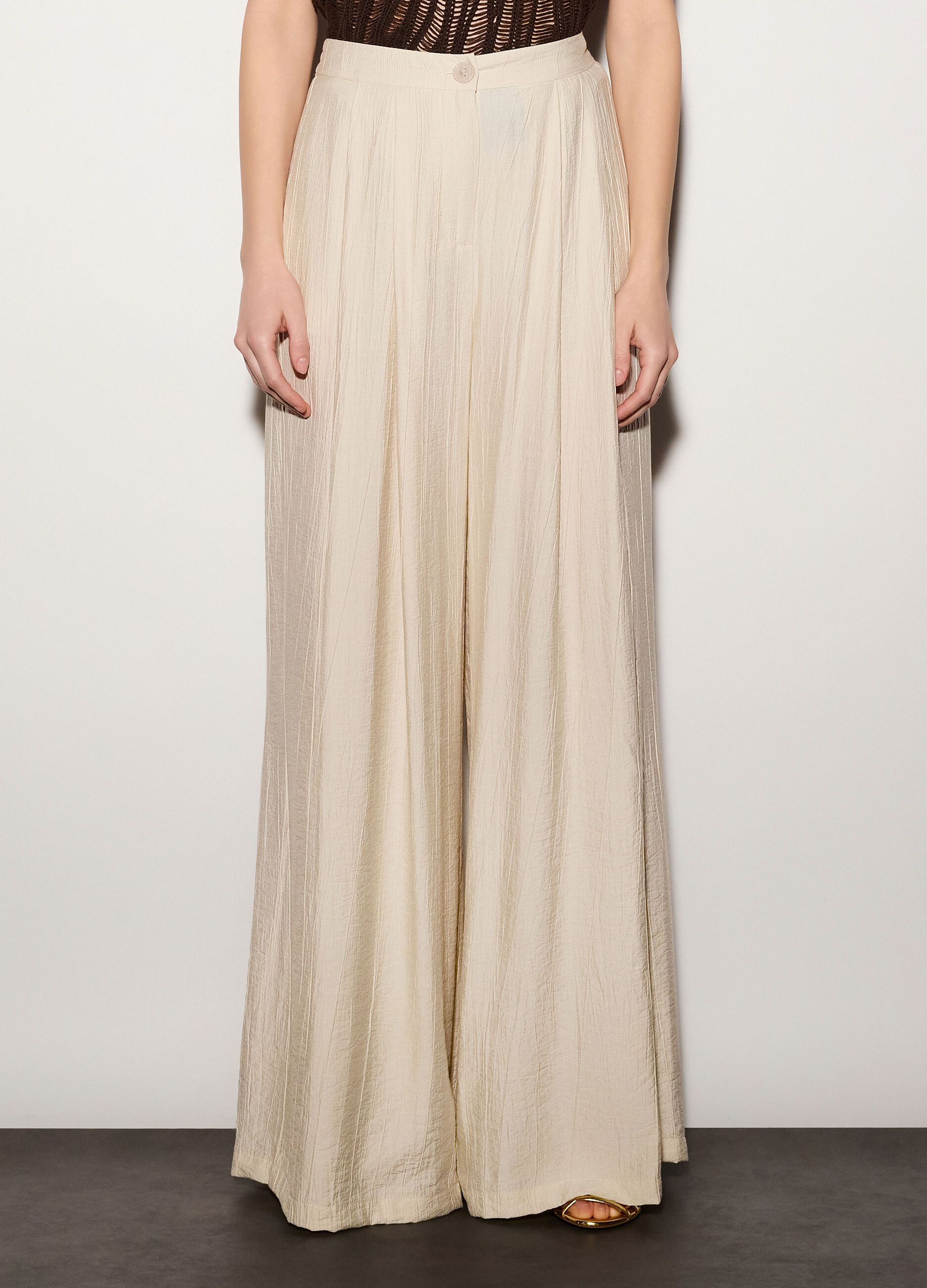 Pantaloni wide leg misto viscosa donna_1
