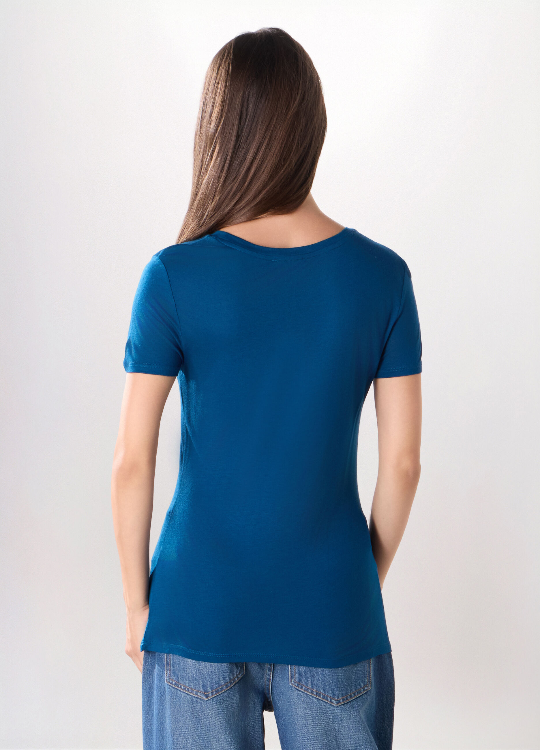 T-shirt in jersey di pura viscosa donna_1
