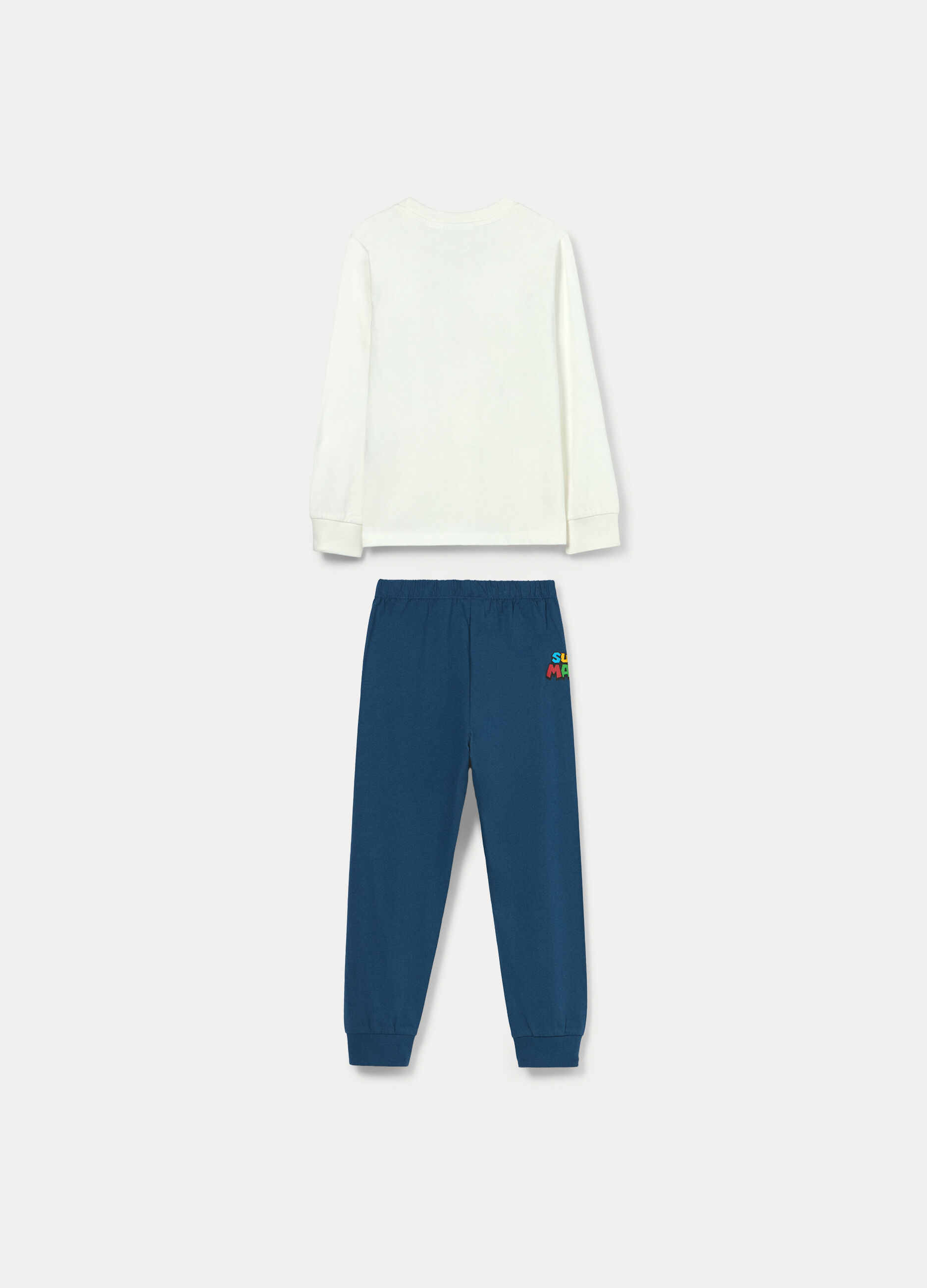 Set pigiama lungo Super Mario in jersey di puro cotone _1