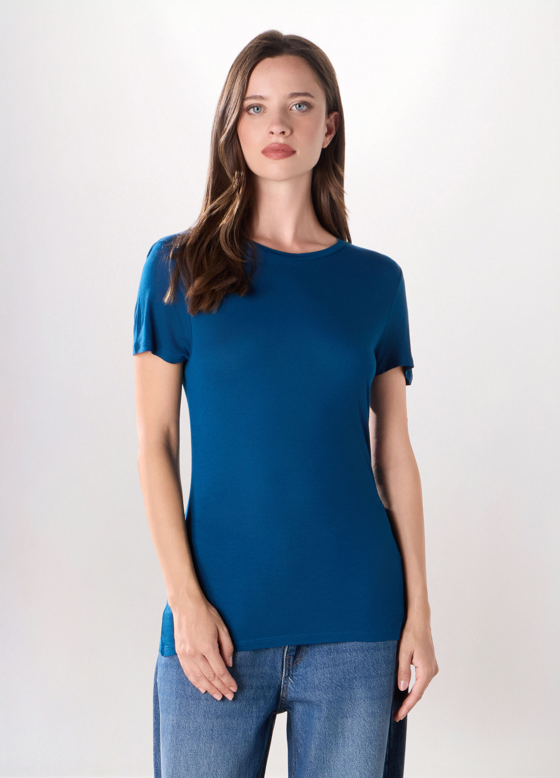 T-shirt in jersey di pura viscosa donna_0