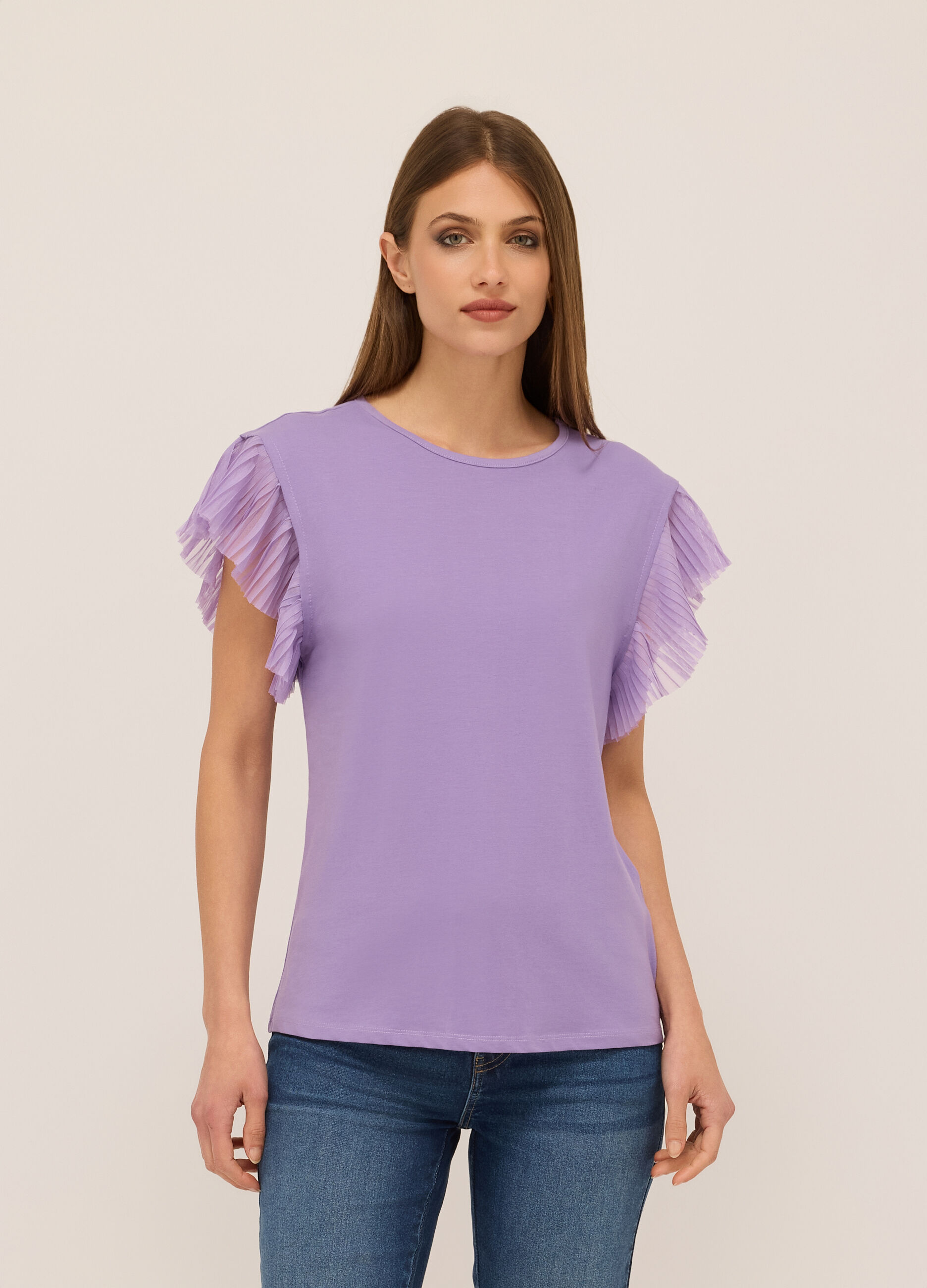 Canotta in jersey di cotone stretch donna_0