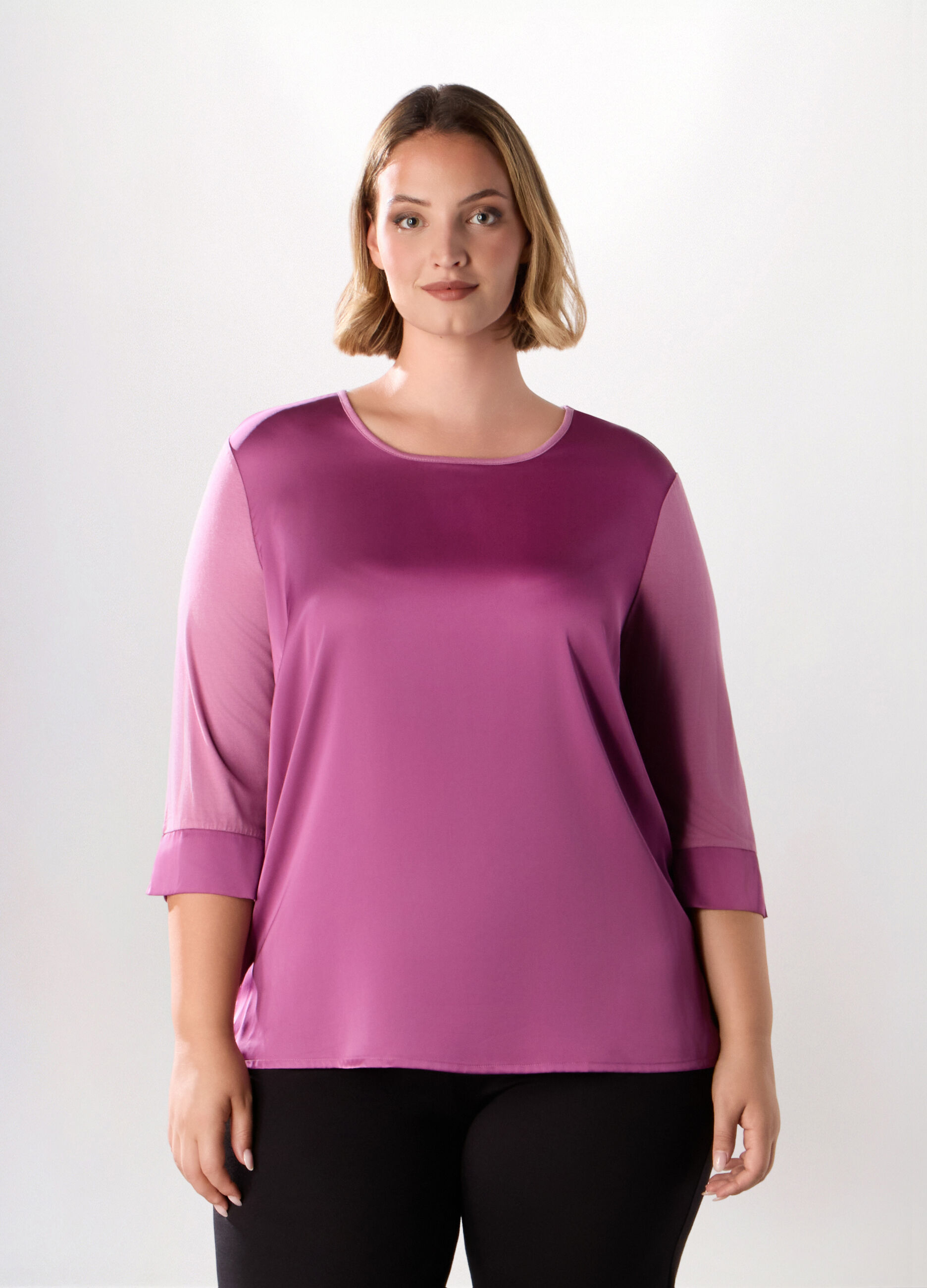 T-shirt in jersey di viscosa stretch donna curvy_0