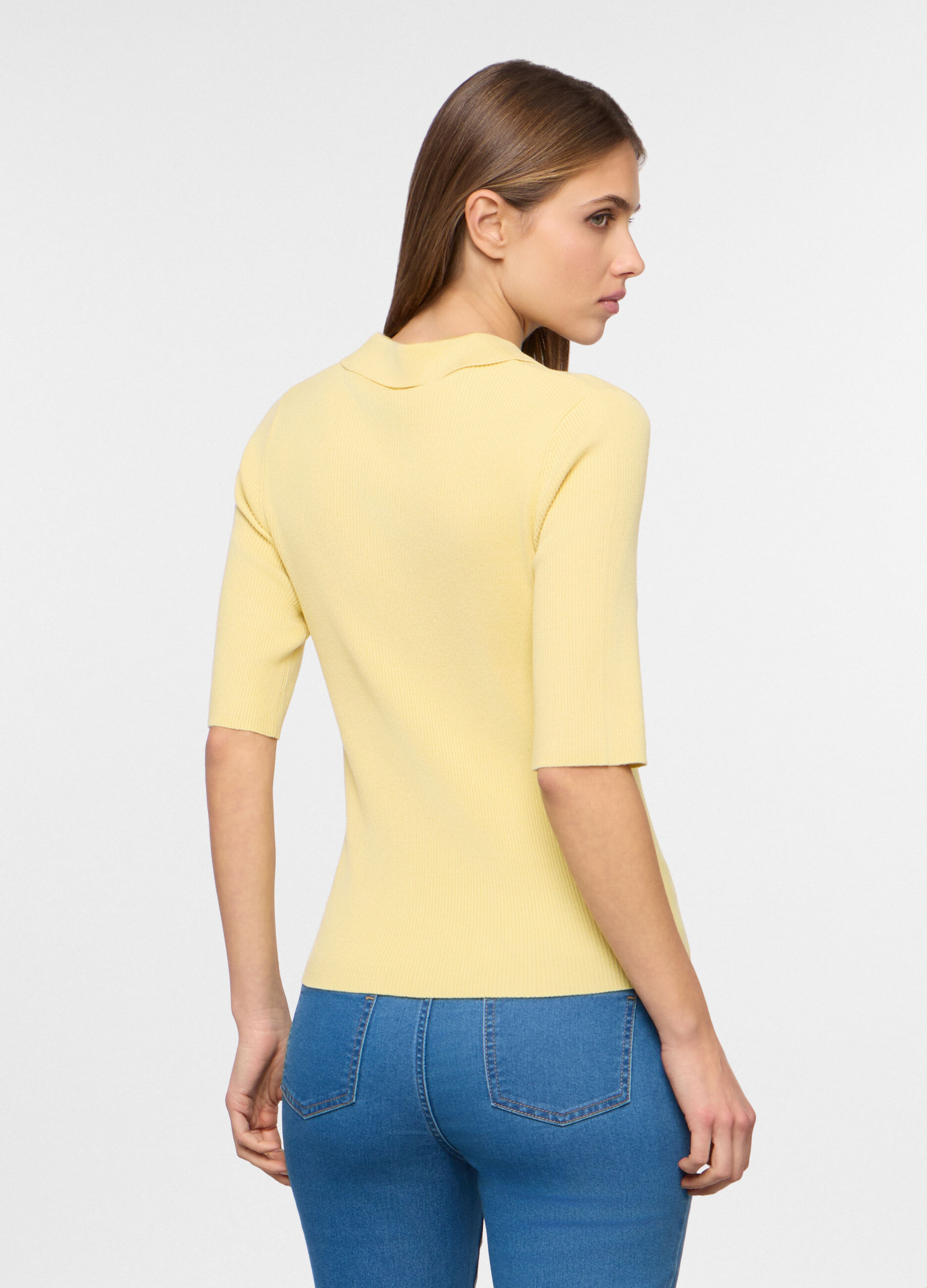 Polo in costina misto viscosa donna_1
