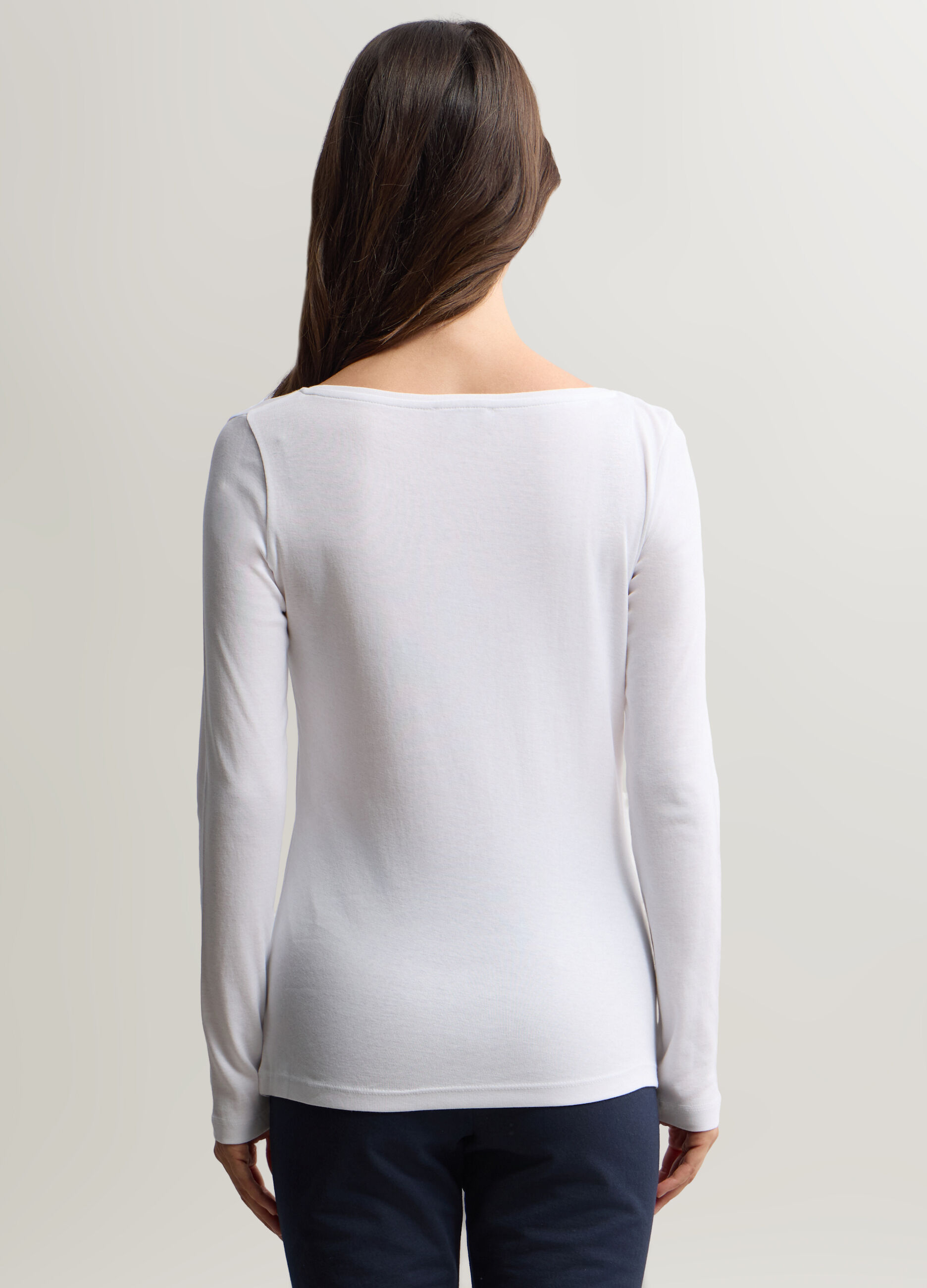 T-shirt con scollo a barchetta donna_1
