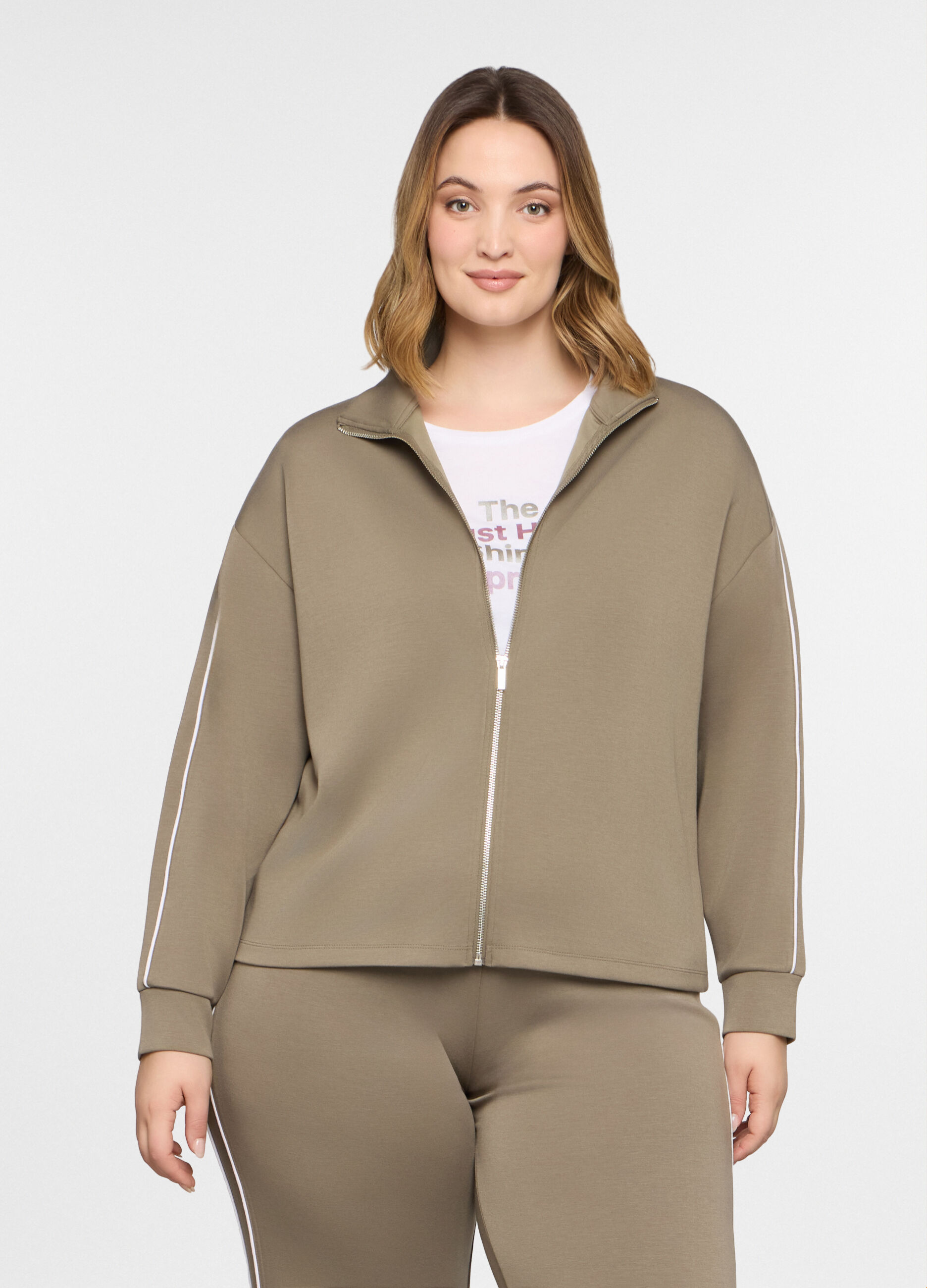 Felpa full zip stretch donna curvy_0