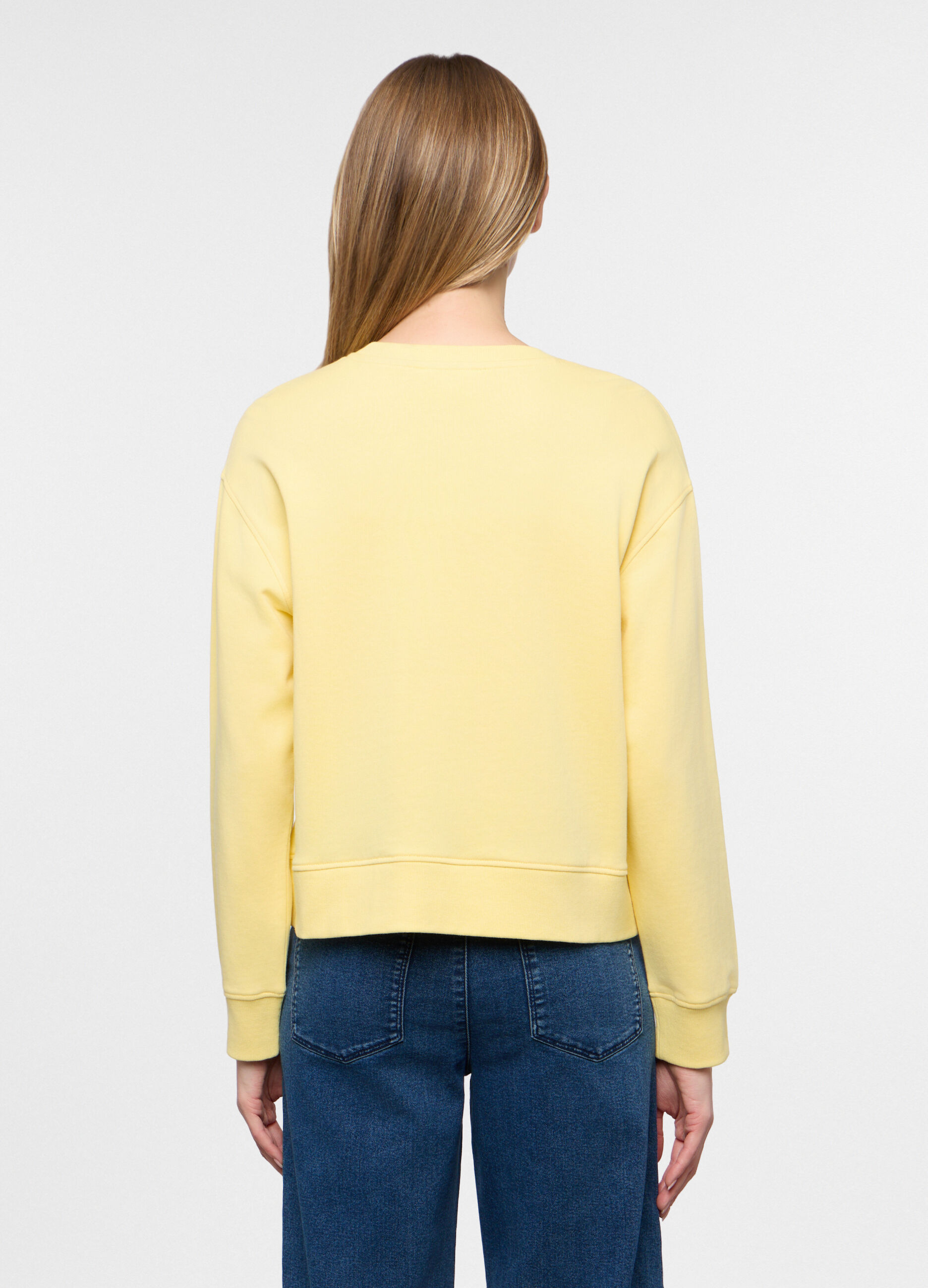 Felpa girocollo in french terry donna_1