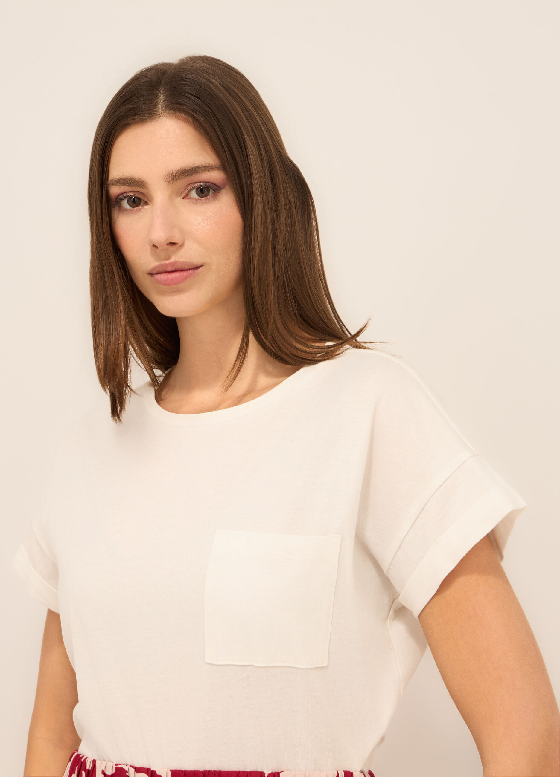 T-shirt in jersey di puro cotone donna_2