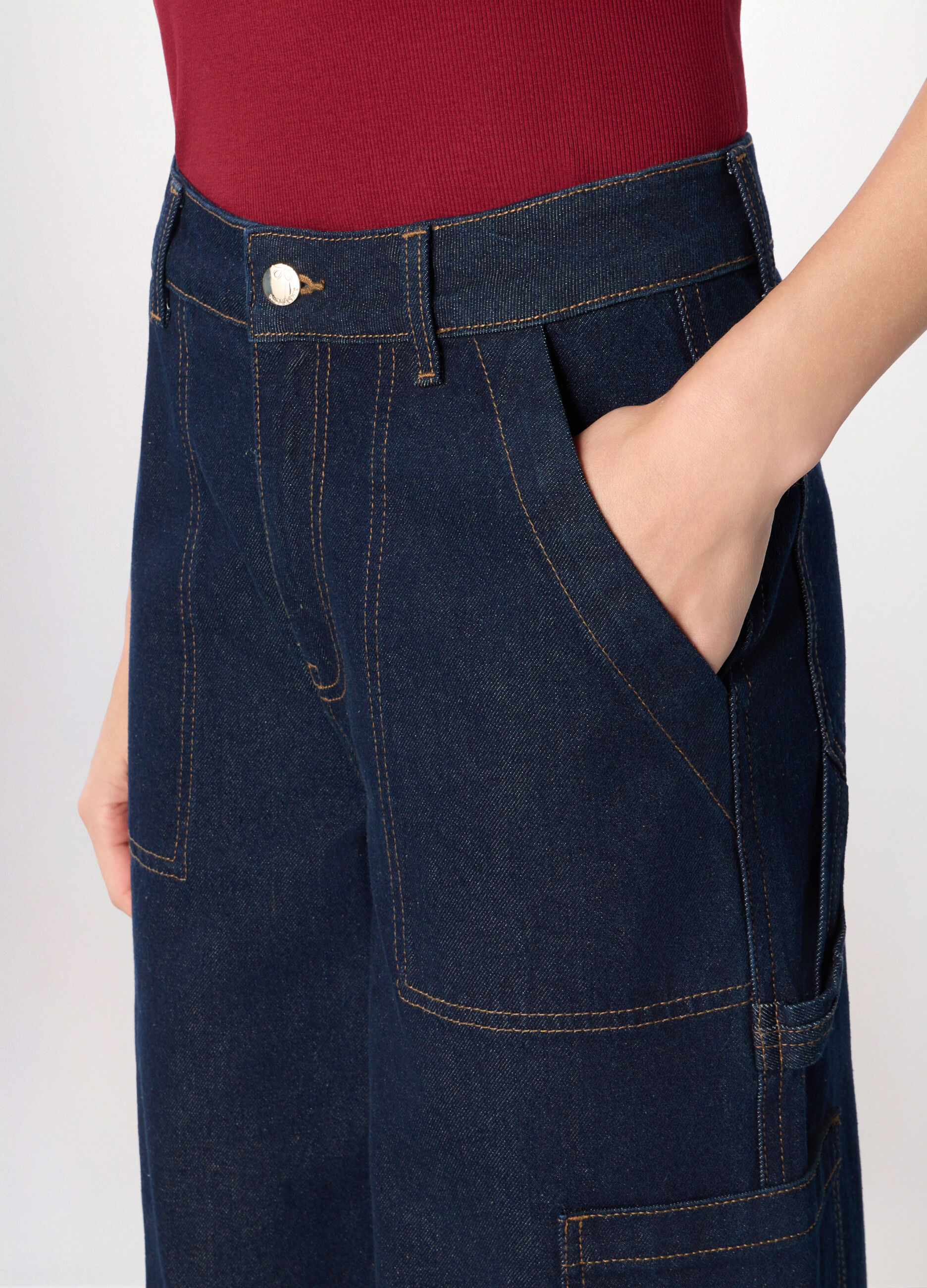 Pantaloni wide leg cargo donna_2