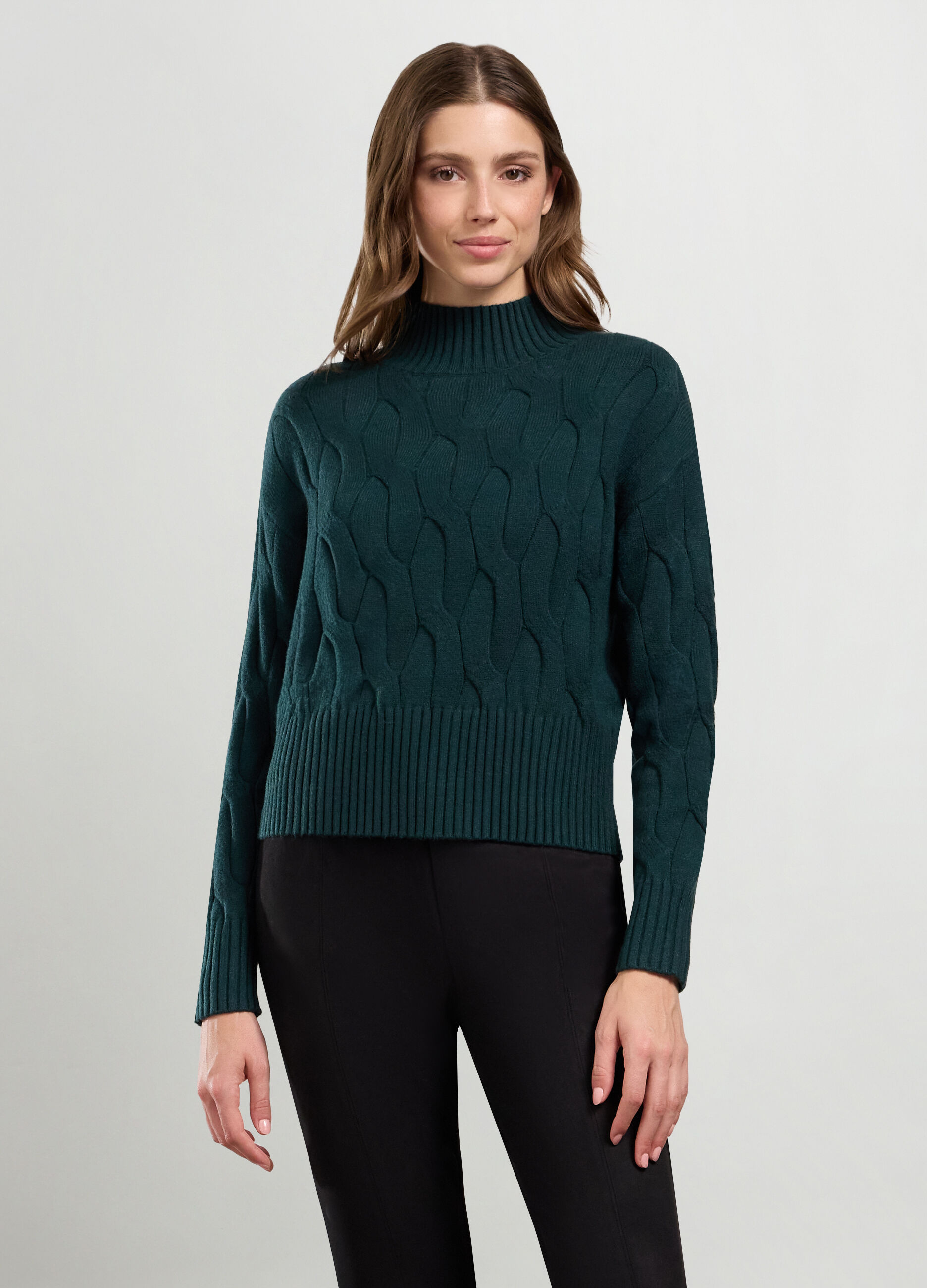 Tricot misto viscosa a collo alto donna_0