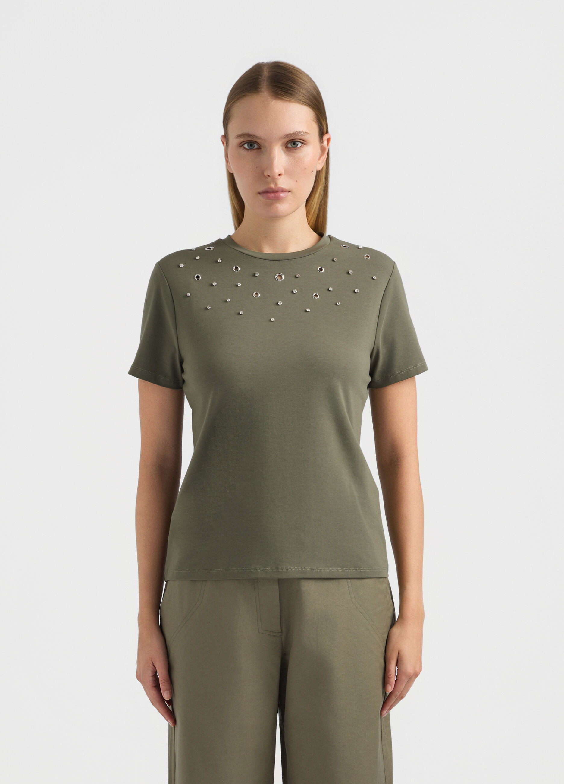 T-shirt girocollo stretch donna_1