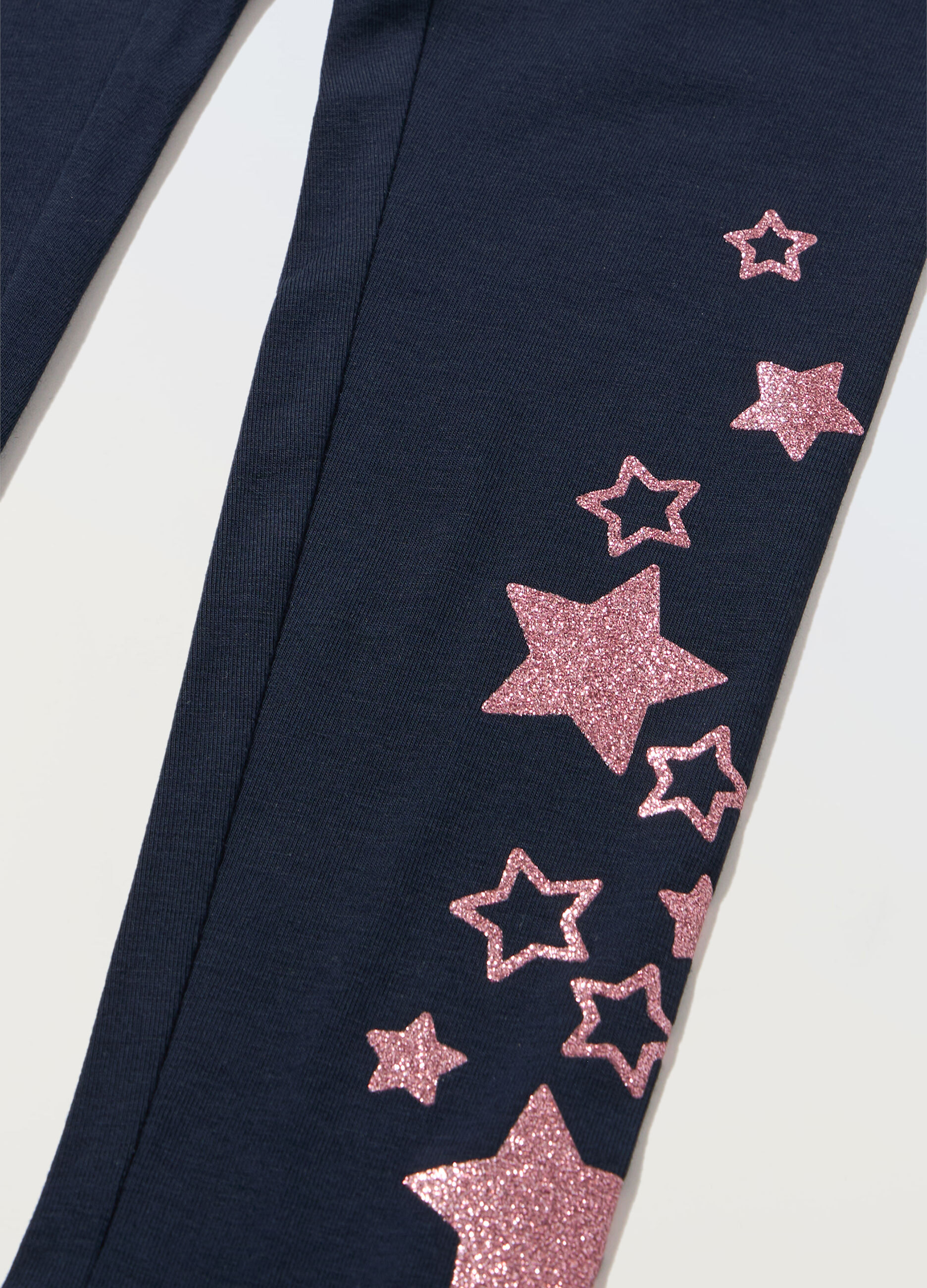 Leggings con stampa glitter bambina_1