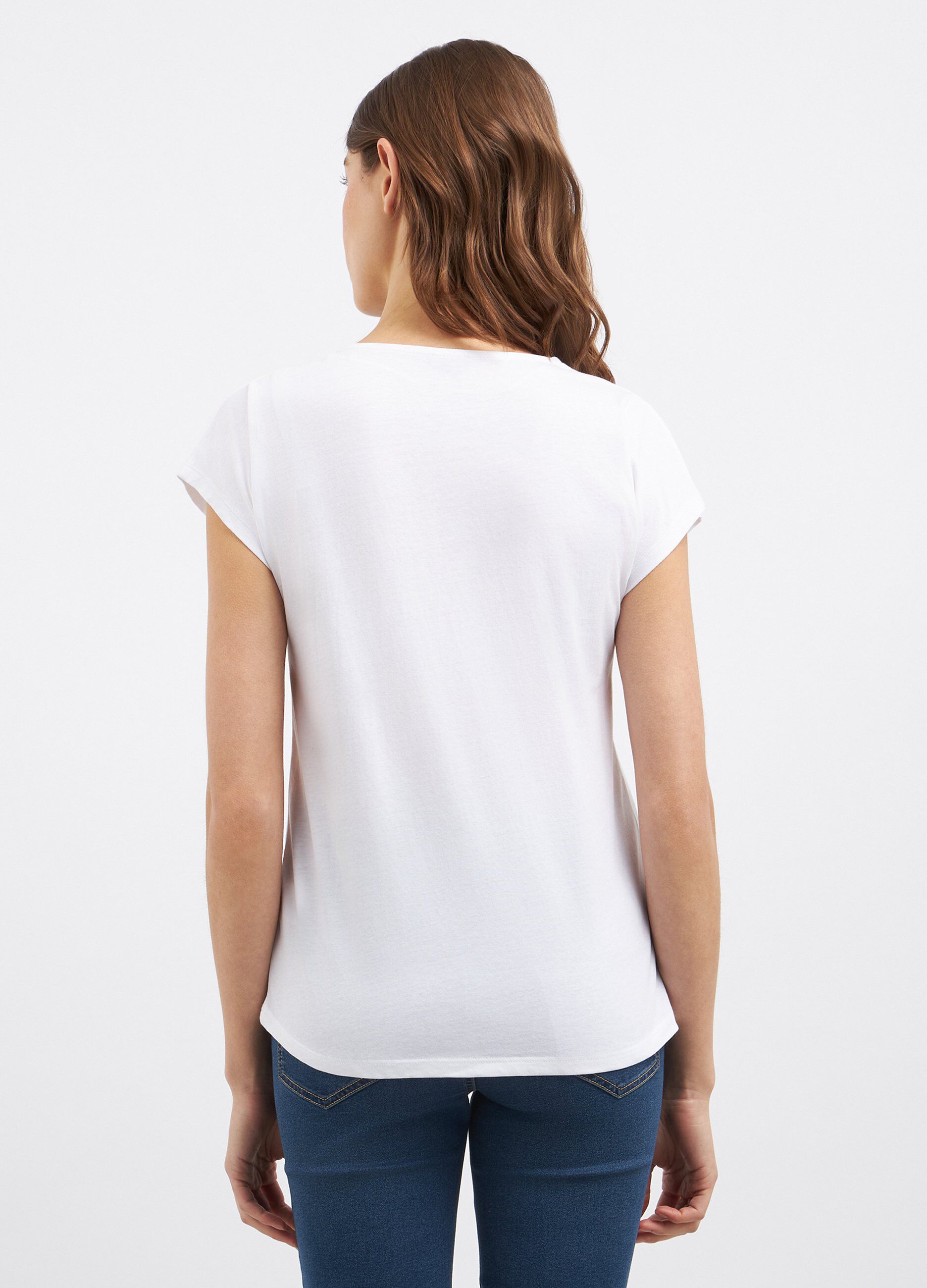 T-shirt in puro cotone con stampa donna_1