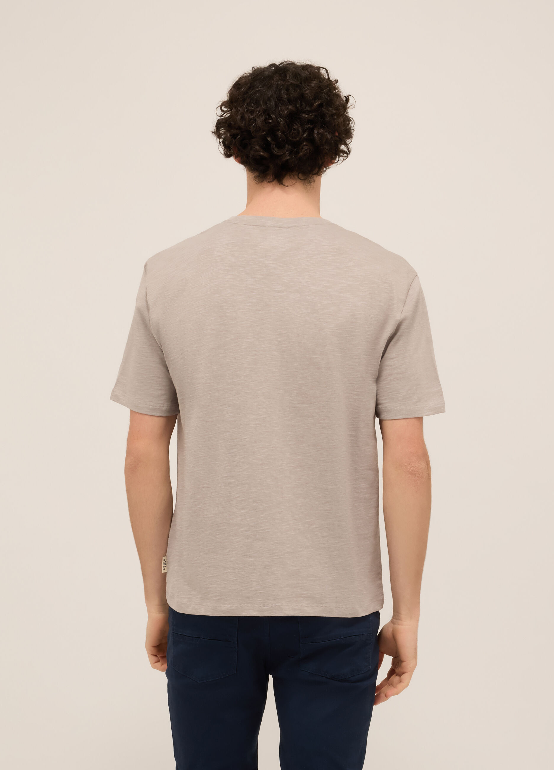 T-shirt girocollo in puro cotone mélange uomo_1