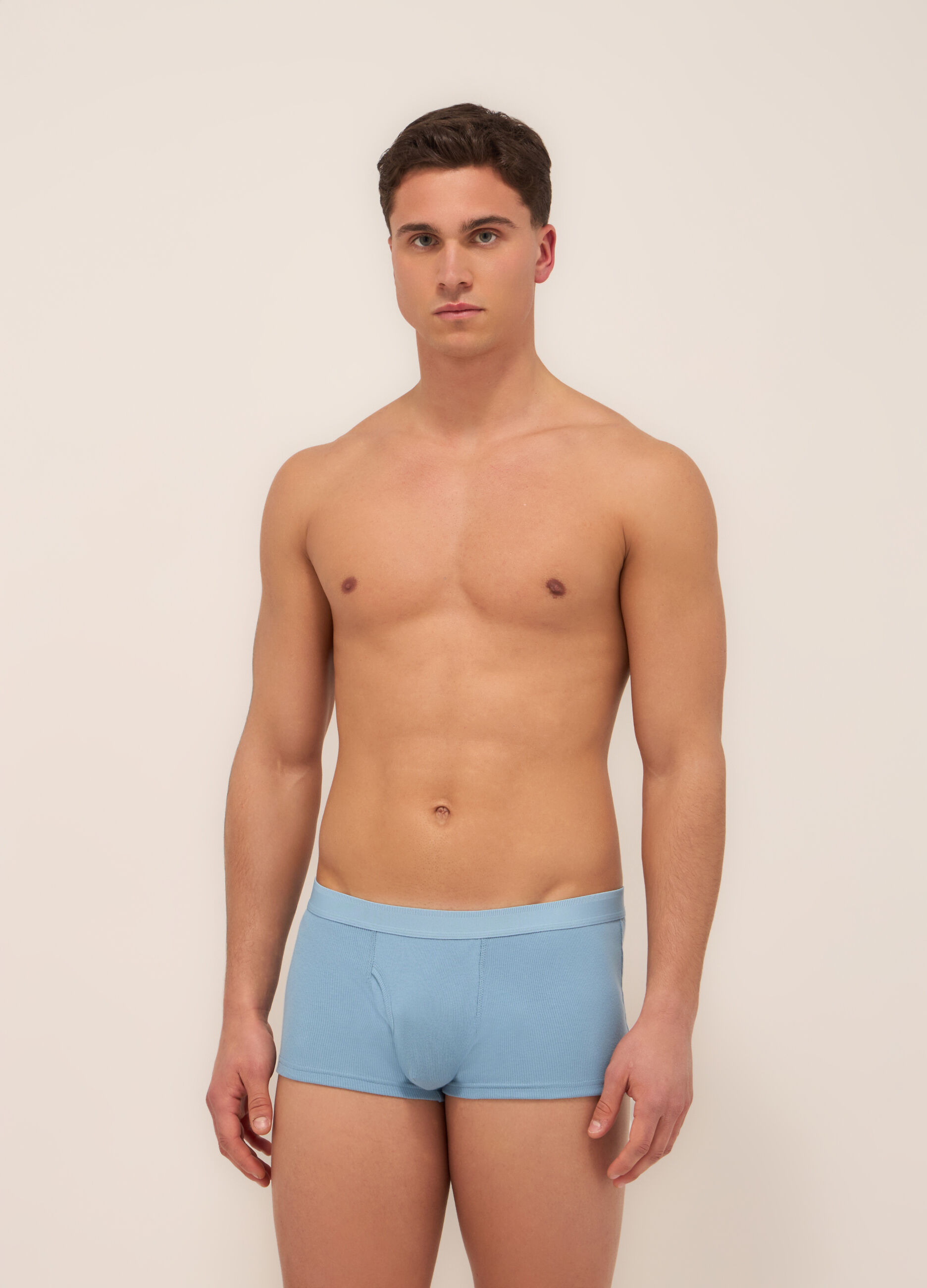 Boxer in cotone stretch a costine uomo_0