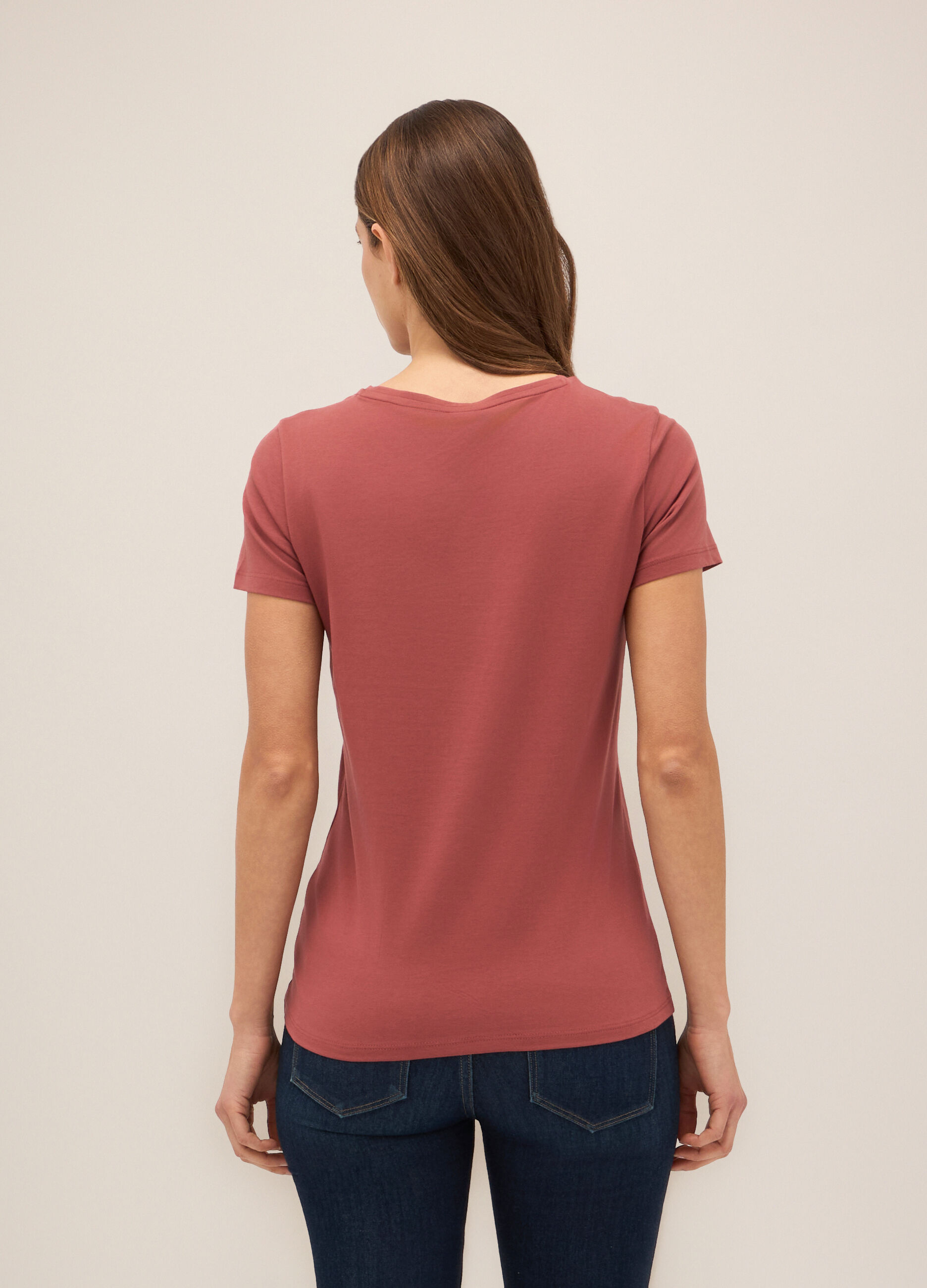 T-shirt in cotone stretch donna_1
