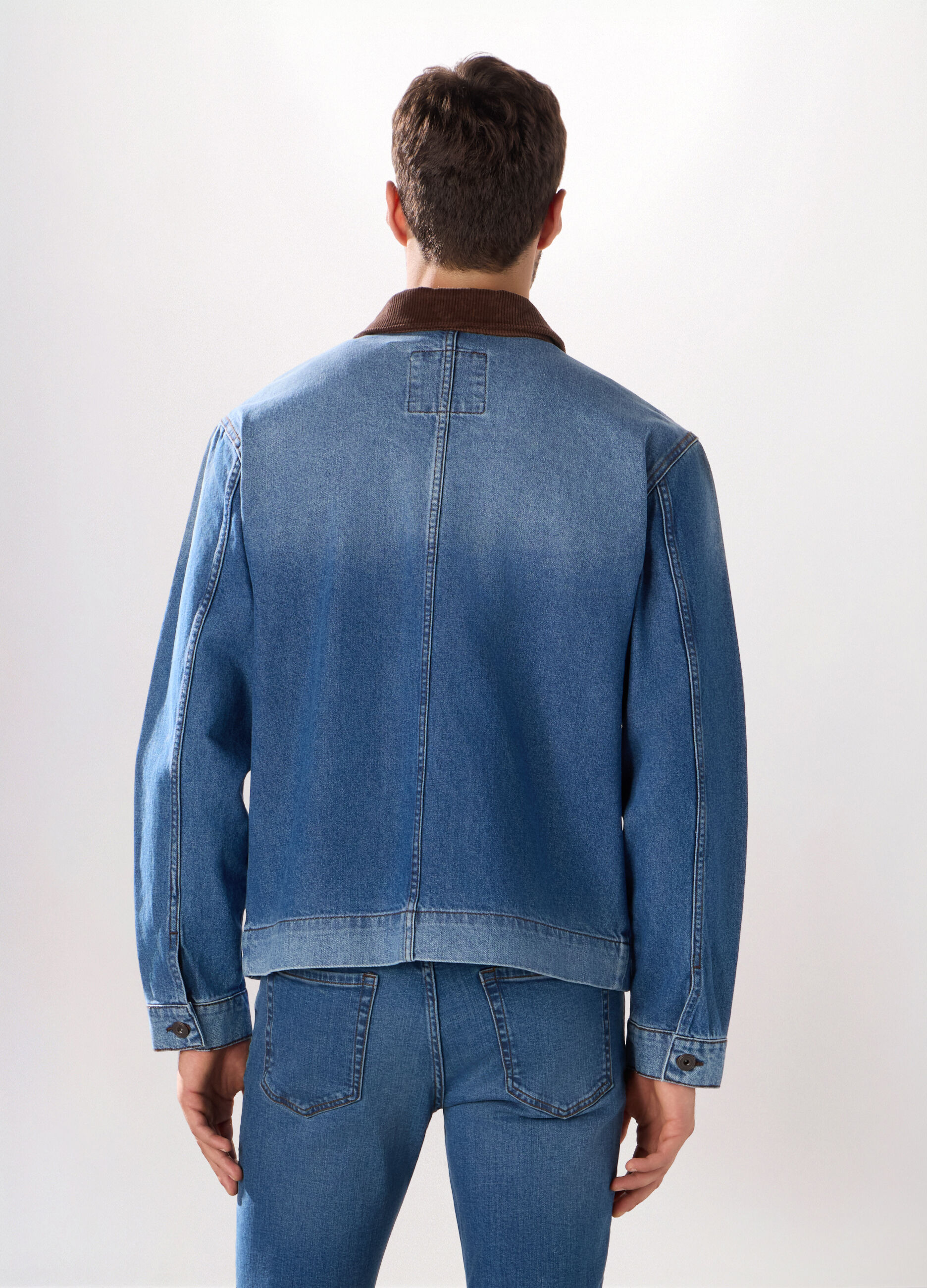 Giubbotto in denim di puro cotone uomo_1