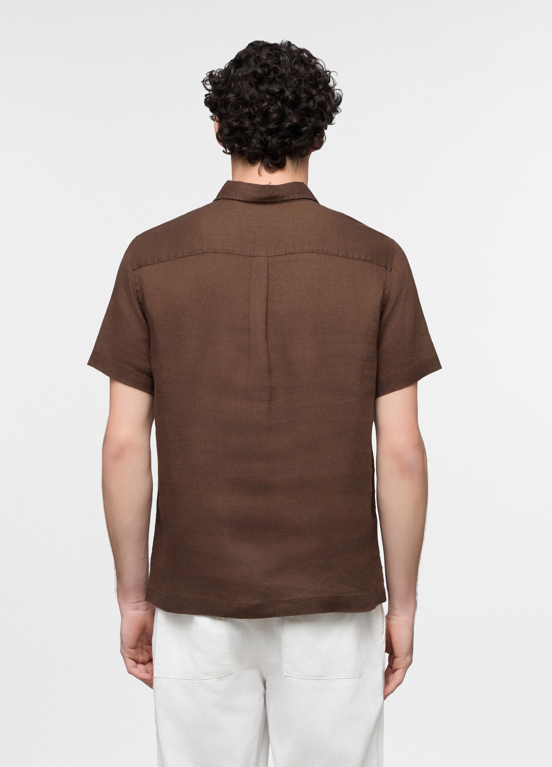 Camicia manica corta in lino uomo_1