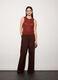 Pantaloni palazzo regular fit in puro cotone donna_0