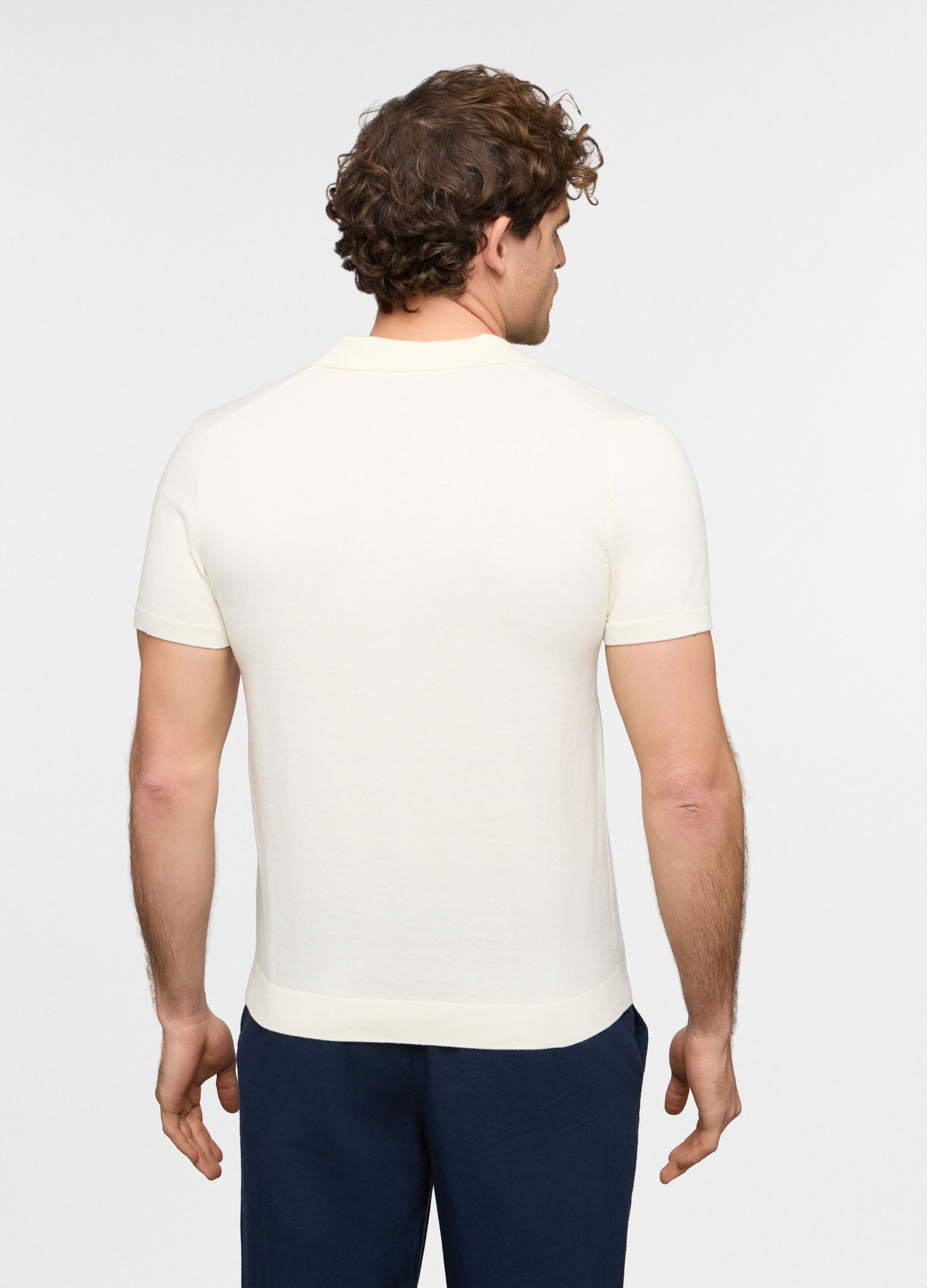 Polo a maniche corte in maglia di cotone uomo_1