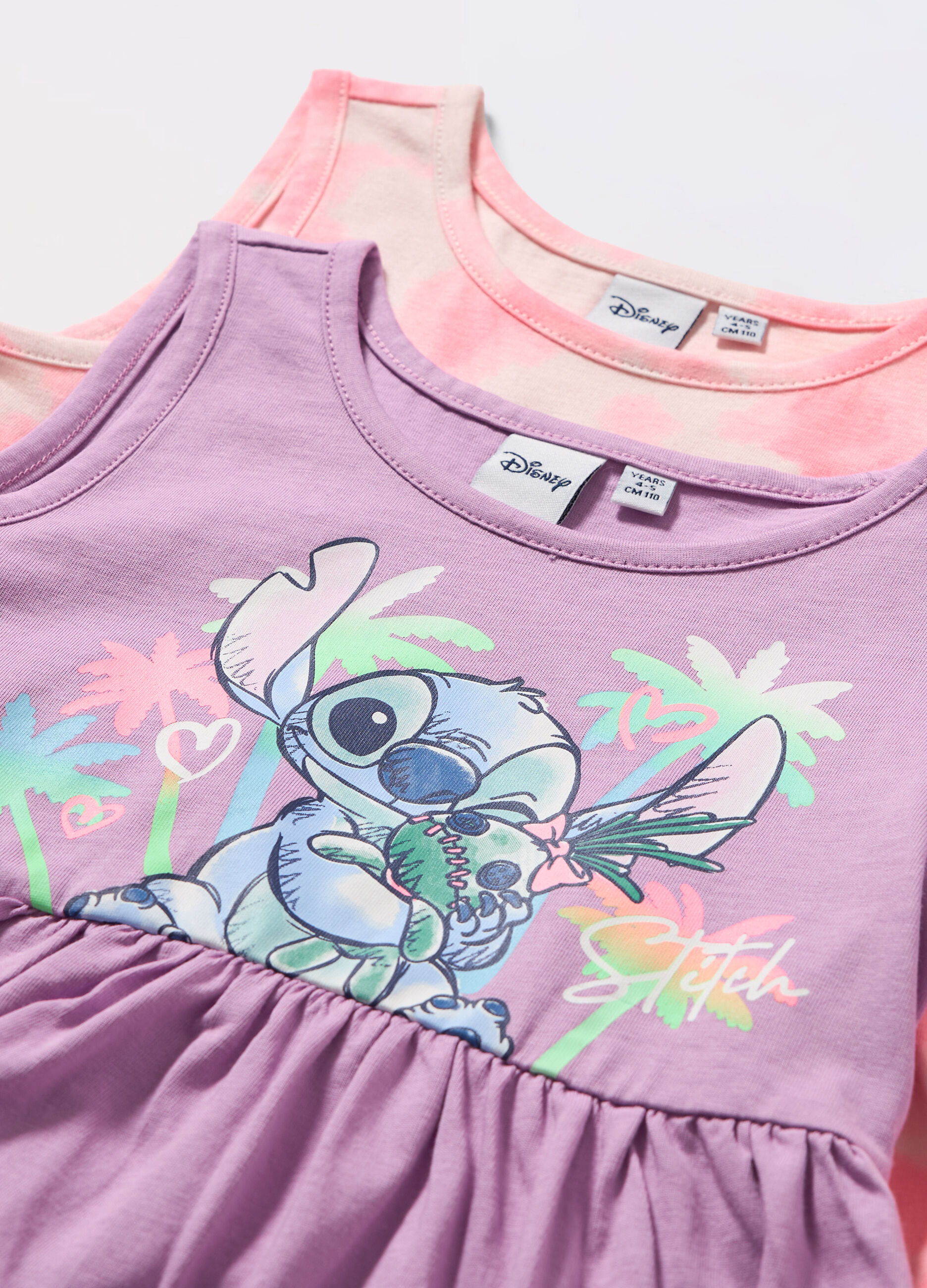 Pack 2 vestiti in jersey di puro cotone bambina
