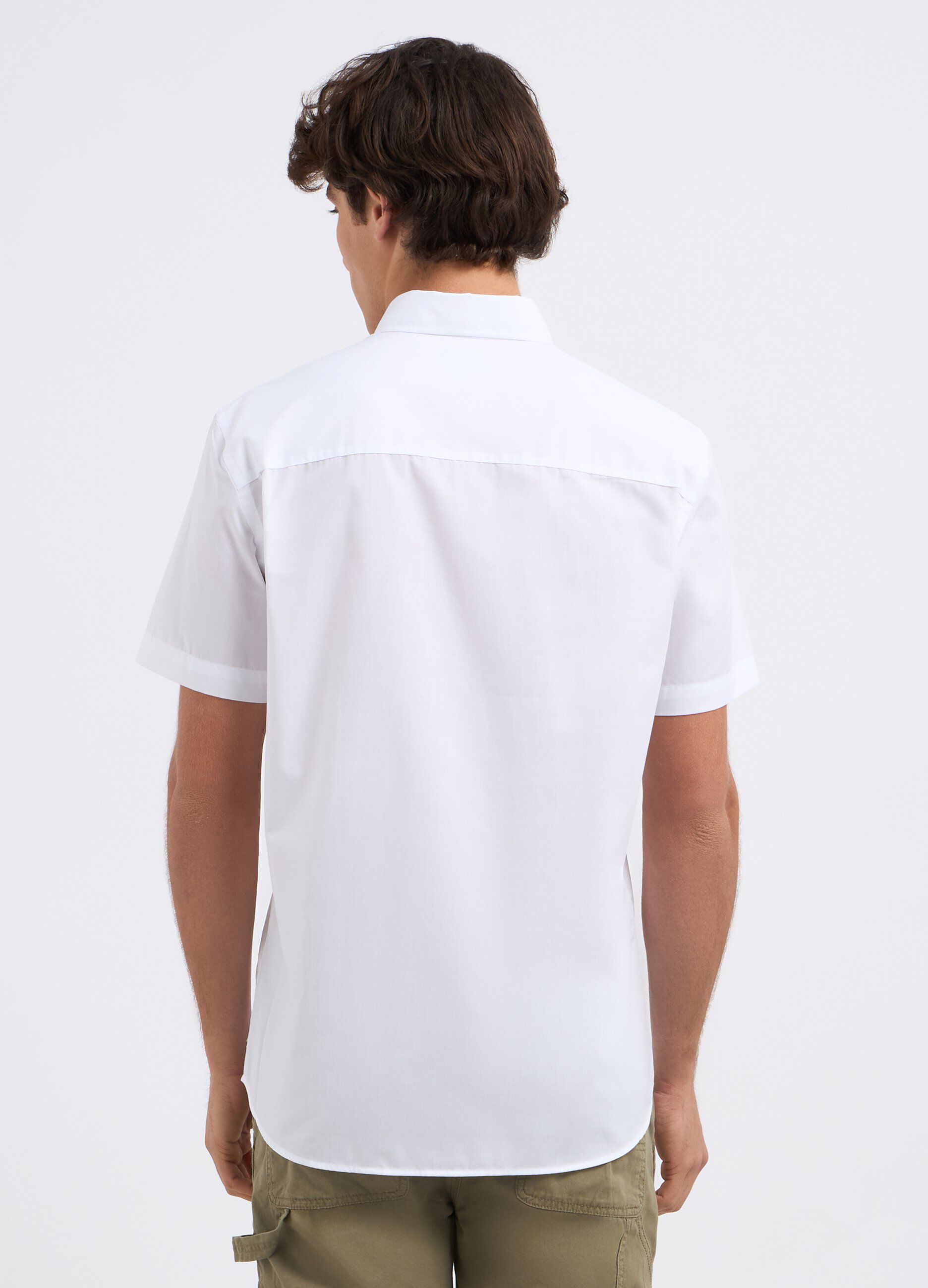 Camicia a maniche corte in misto cotone uomo_1