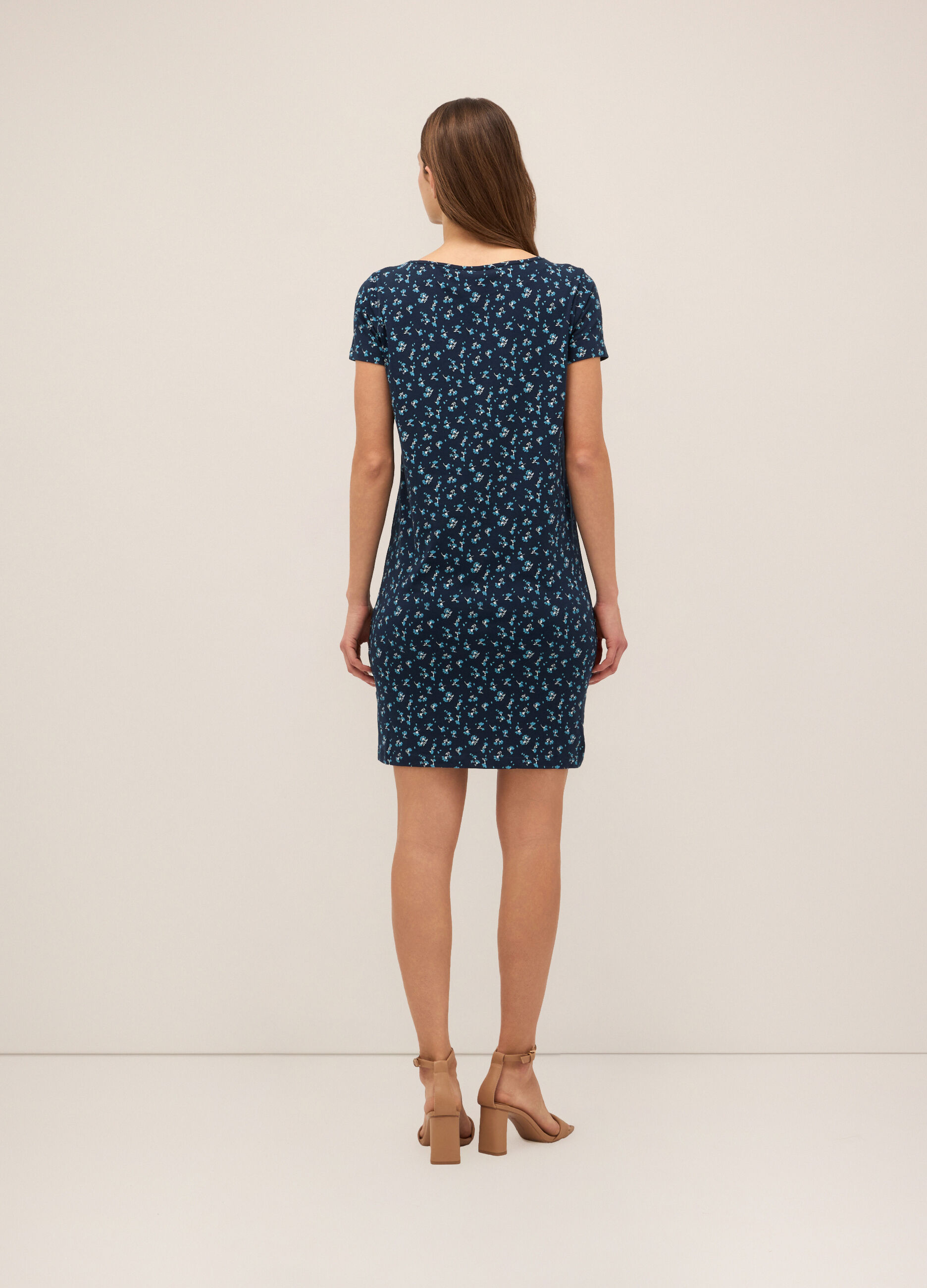 Abito corto in cotone stretch donna