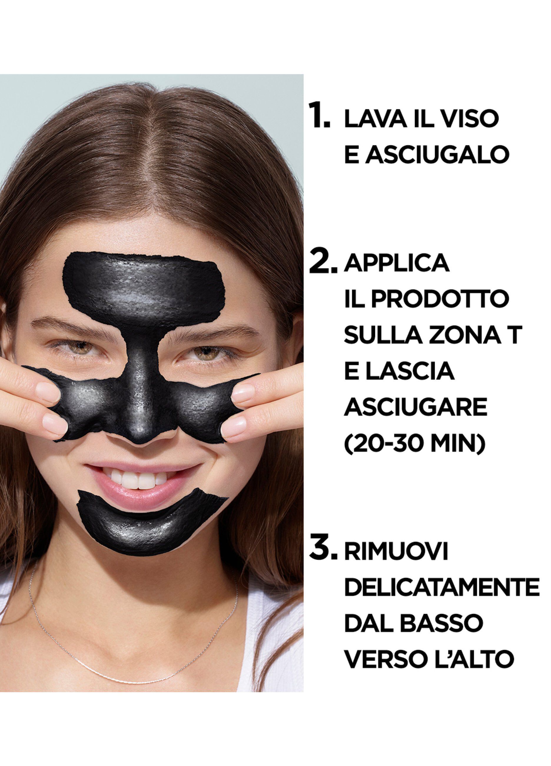 Garnier Maschera Peel-Off Pure Active Charcoal, Gel detergente arricchito con carbone e acido salicidico, Perfetto per la zona T, Anti imperfezioni e punti neri, 50 ml.