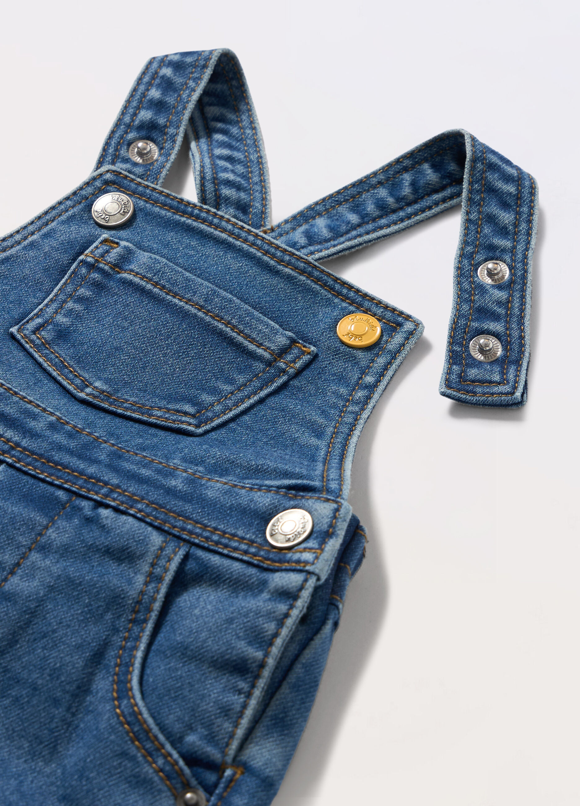 Salopette in french terry denim neonato_1