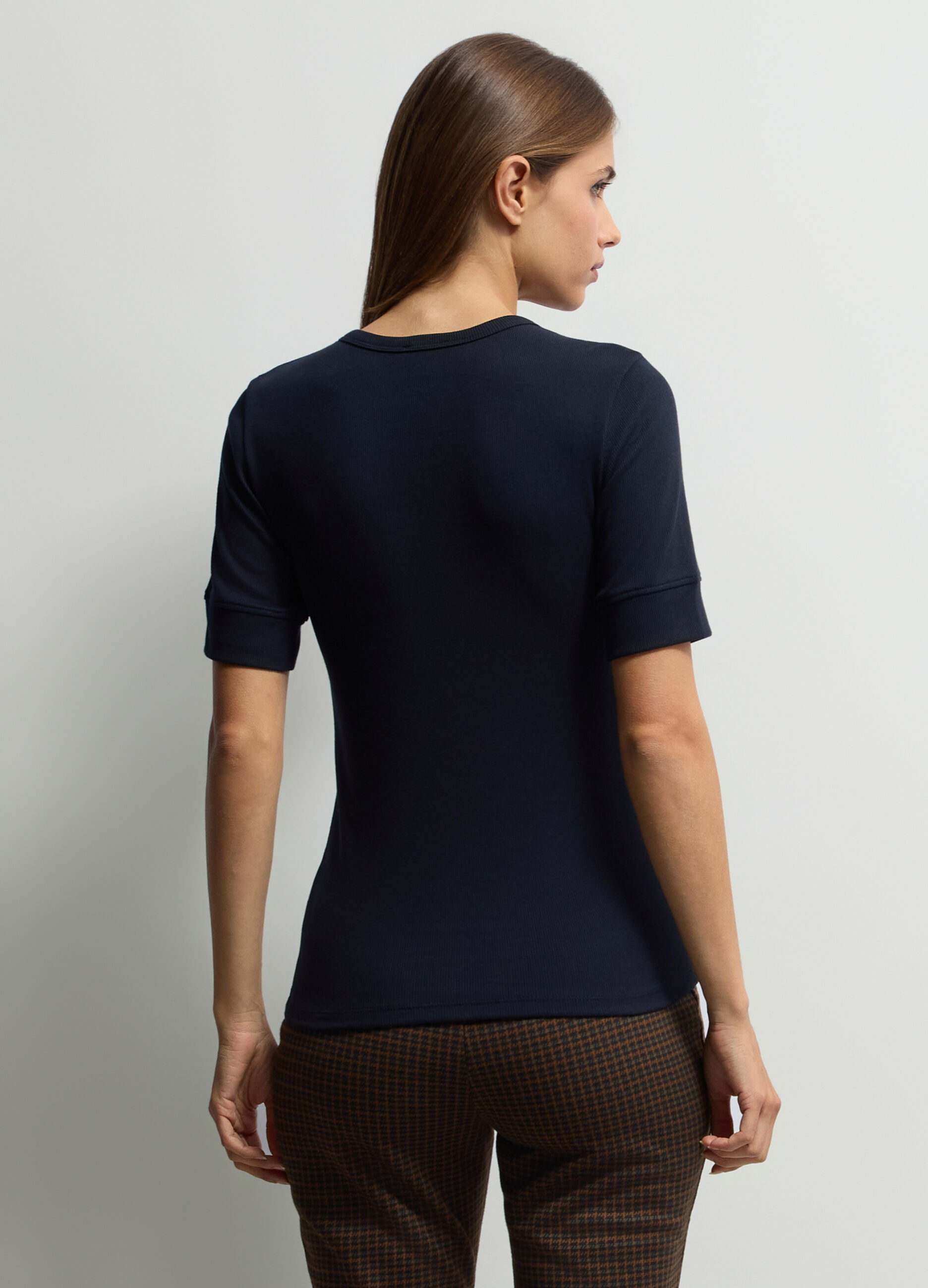 T-shirt Fitted girocollo stretch donna_1