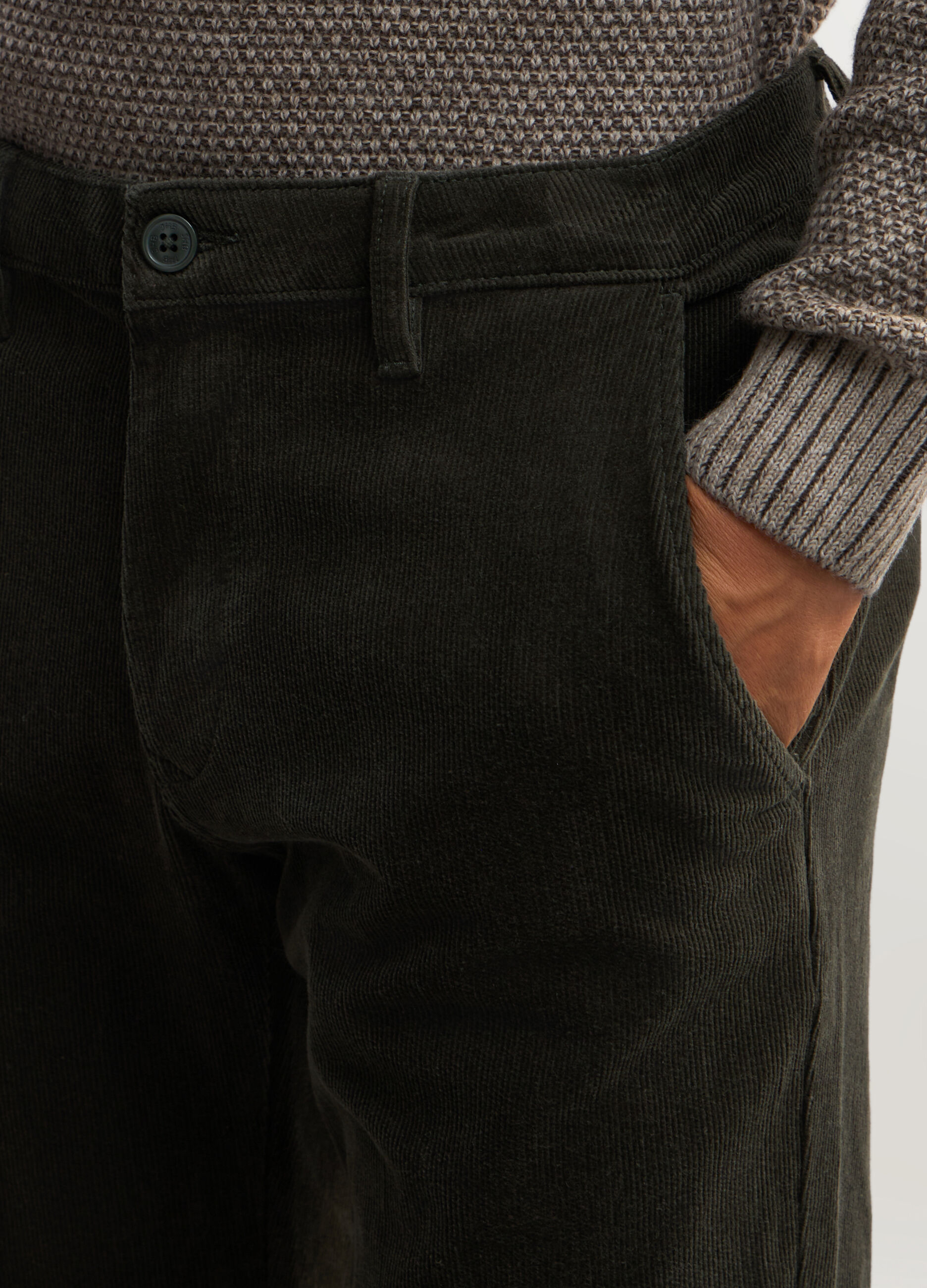 Pantaloni chino slim fit in velluto a coste uomo_3