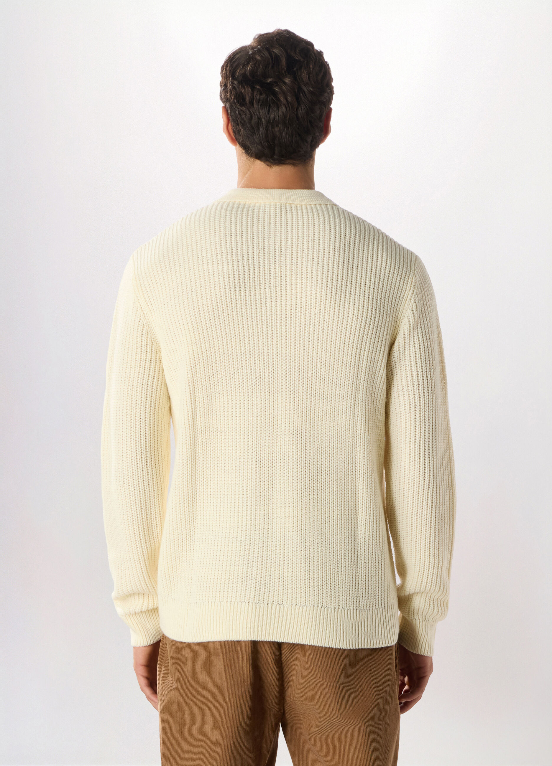 Polo a maniche lunghe in maglia inglese uomo_1