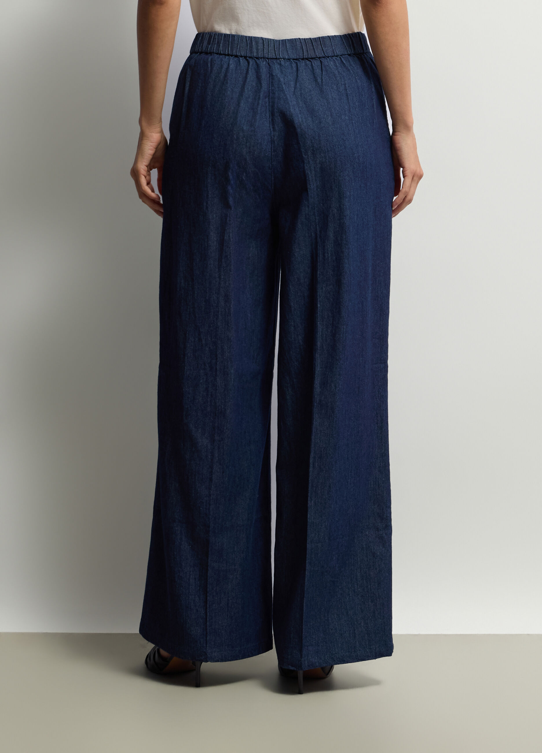 Pantaloni Relaxed Fit in denim di puro cotone donna_2