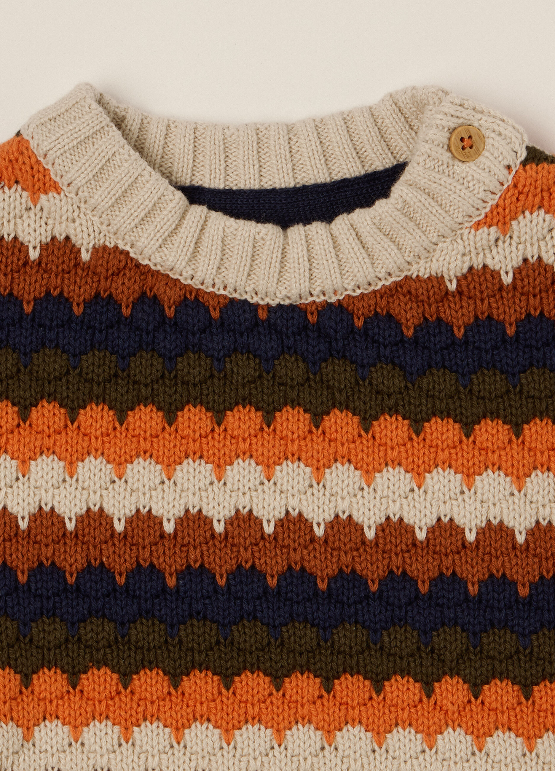 Maglione multicolor in cotone per neonato_3