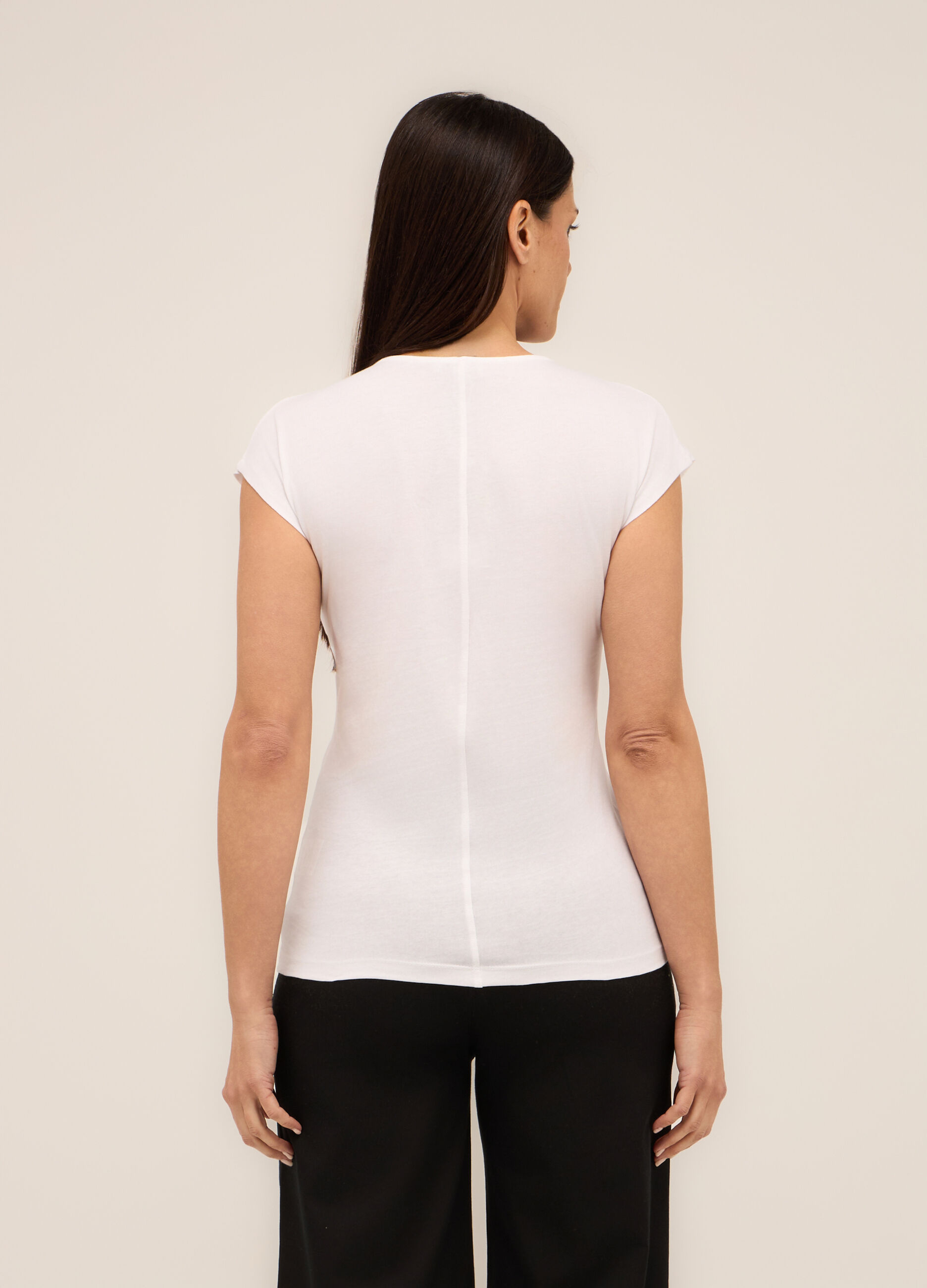 T-shirt in jersey di puro cotone donna_1
