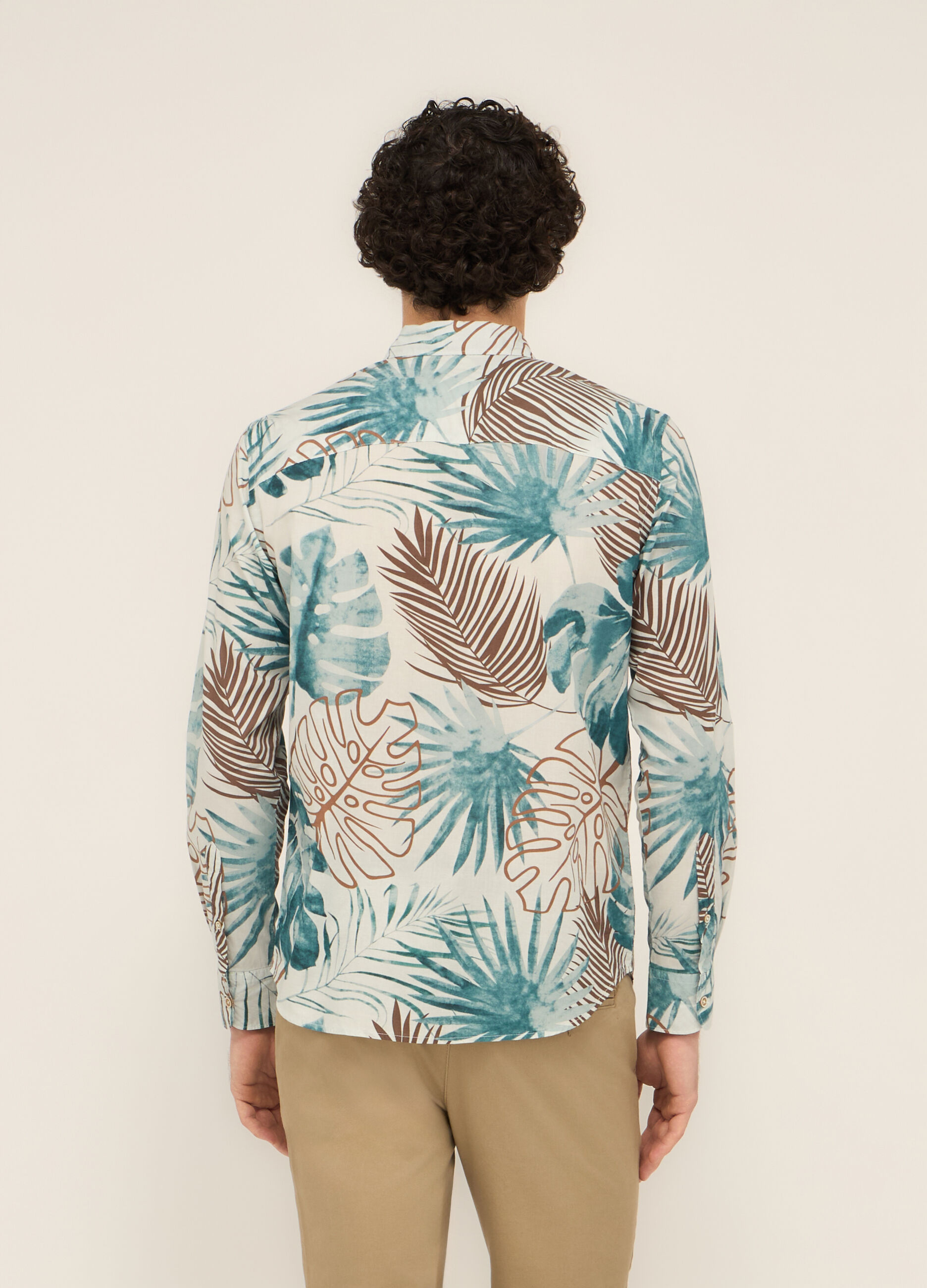 Camicia regular fit in cotone con stampa uomo_1