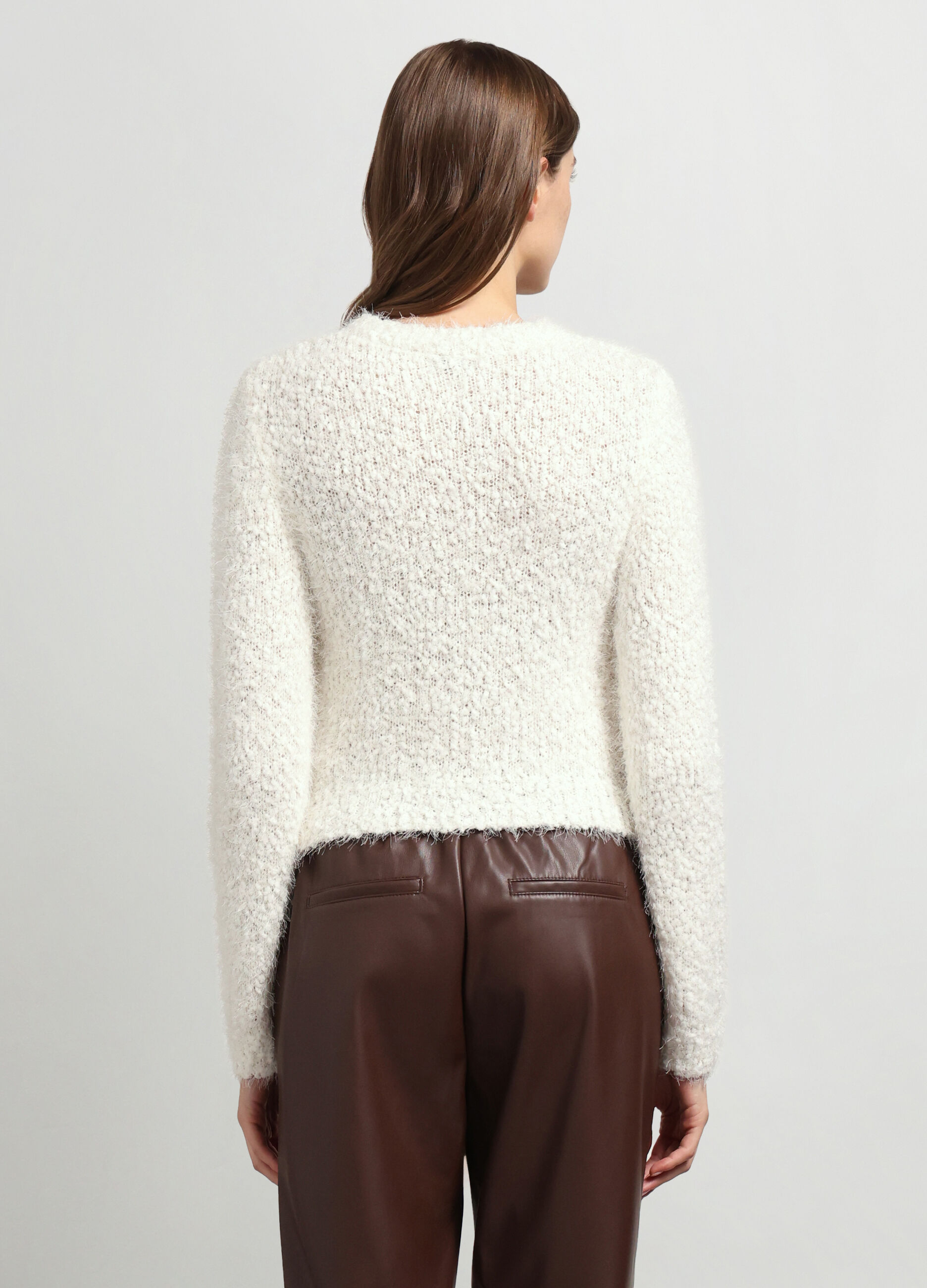 Pullover tricot effetto pelliccia donna_1