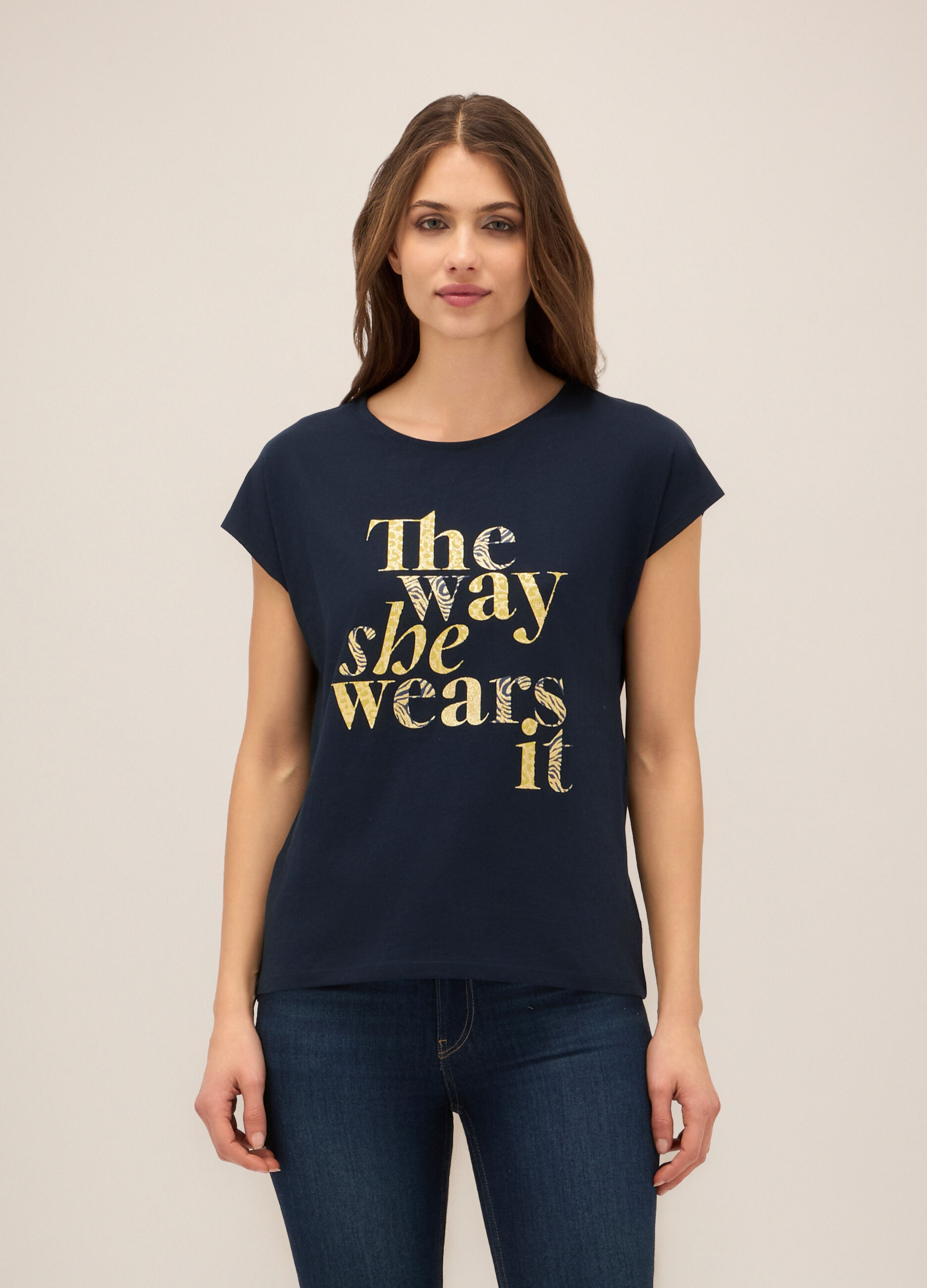 T-shirt in puro cotone donna_0