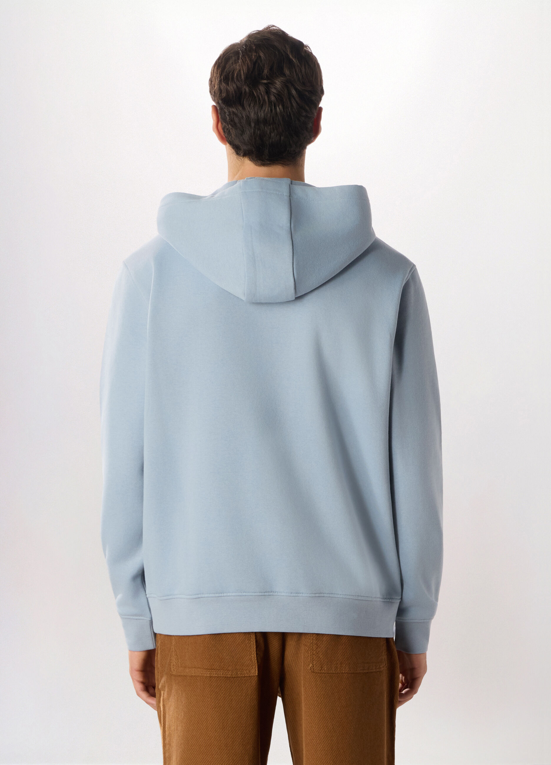 Felpa con cappuccio in misto cotone uomo_1