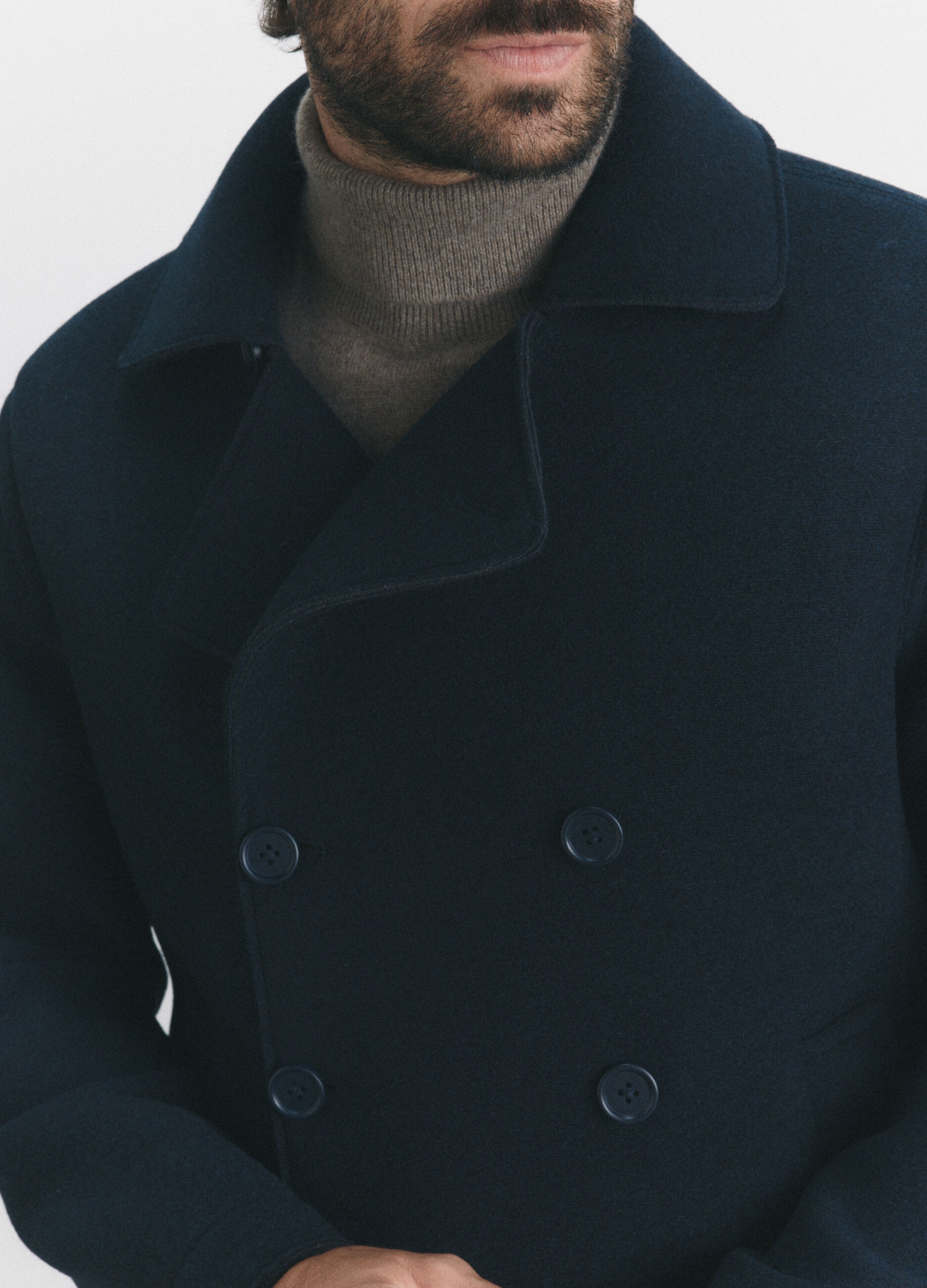 Cappotto stile caban in misto acrilico e lana uomo_4