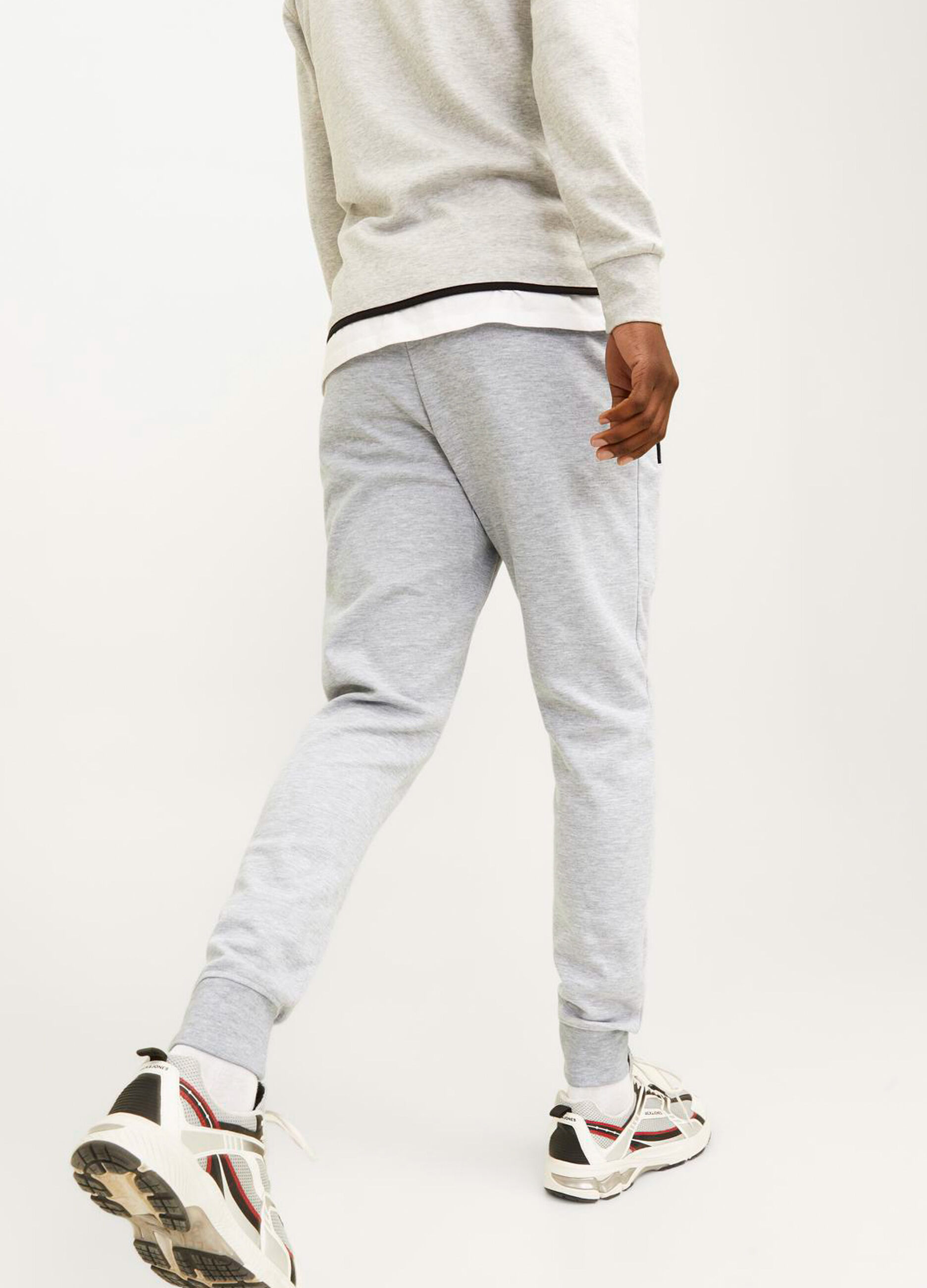 Jogger slim fit in cotone mélange uomo_3